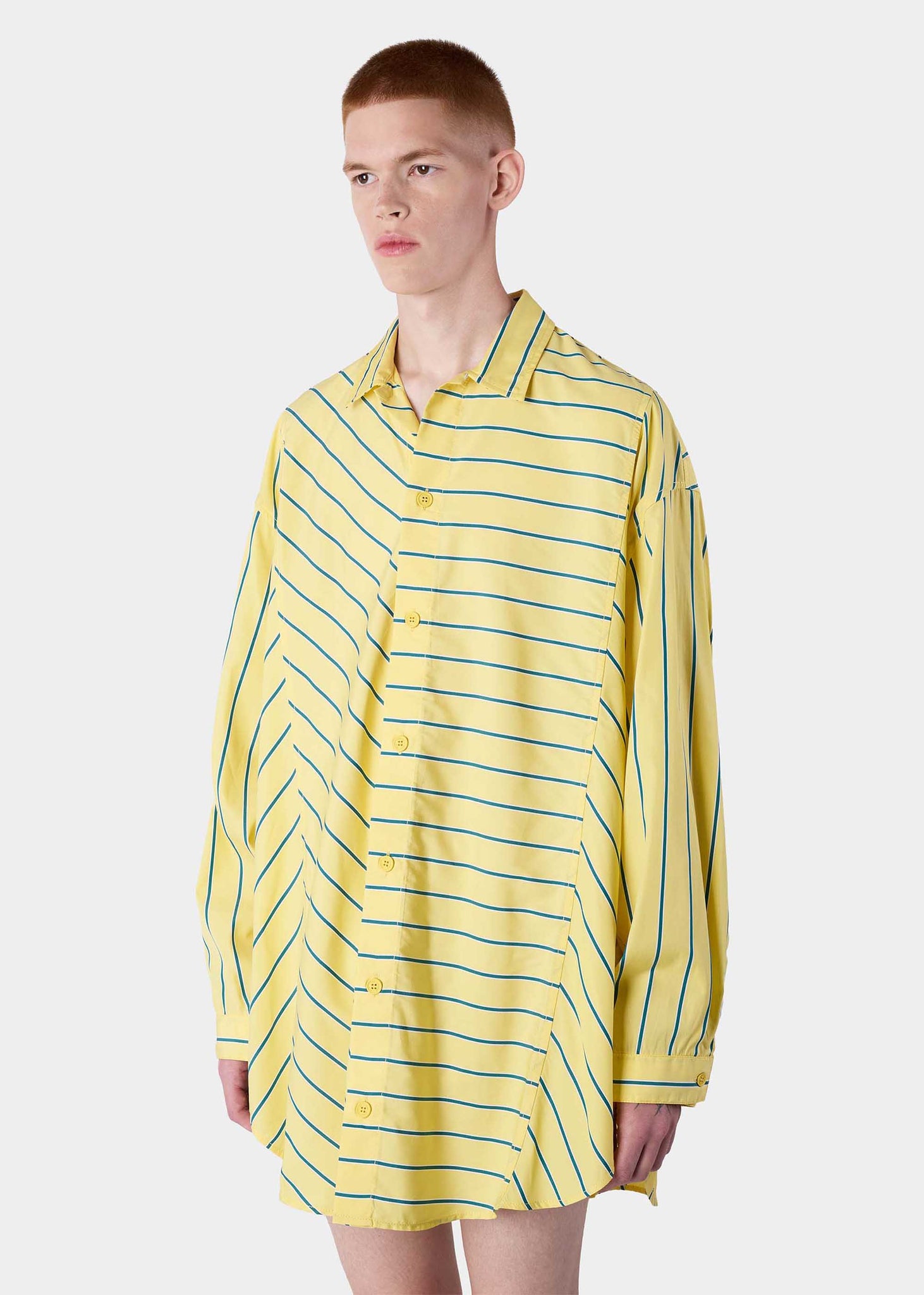 Yellow Oversized Striped Shirt