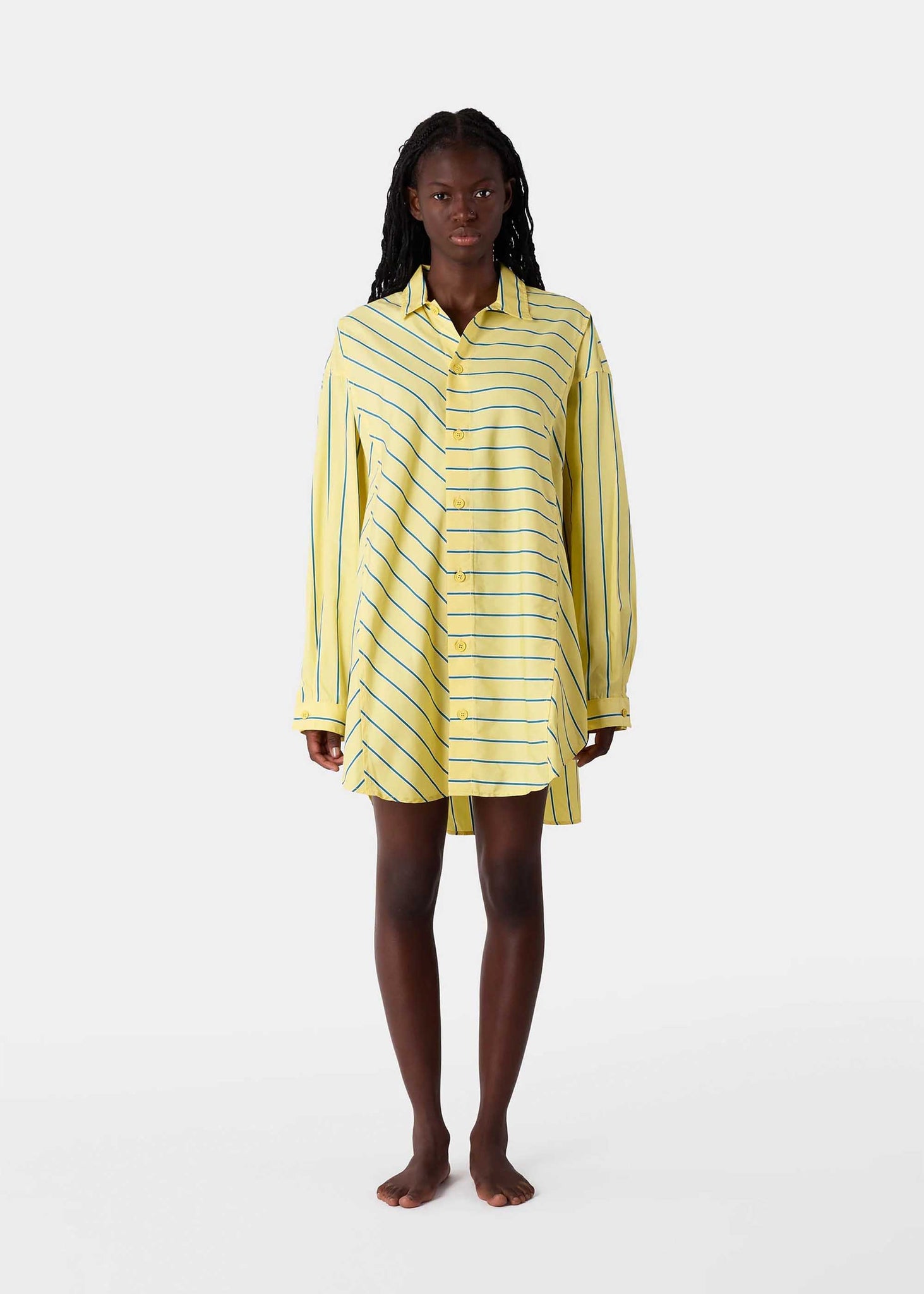 Yellow Oversized Striped Shirt