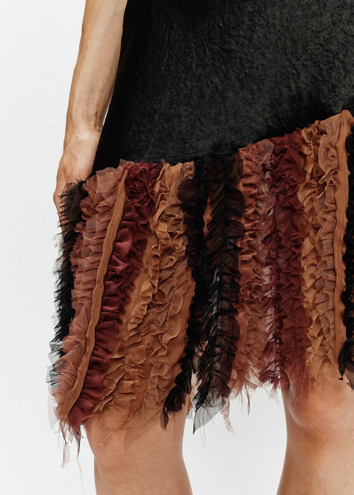 Black Bias Chiffon Slip Dress