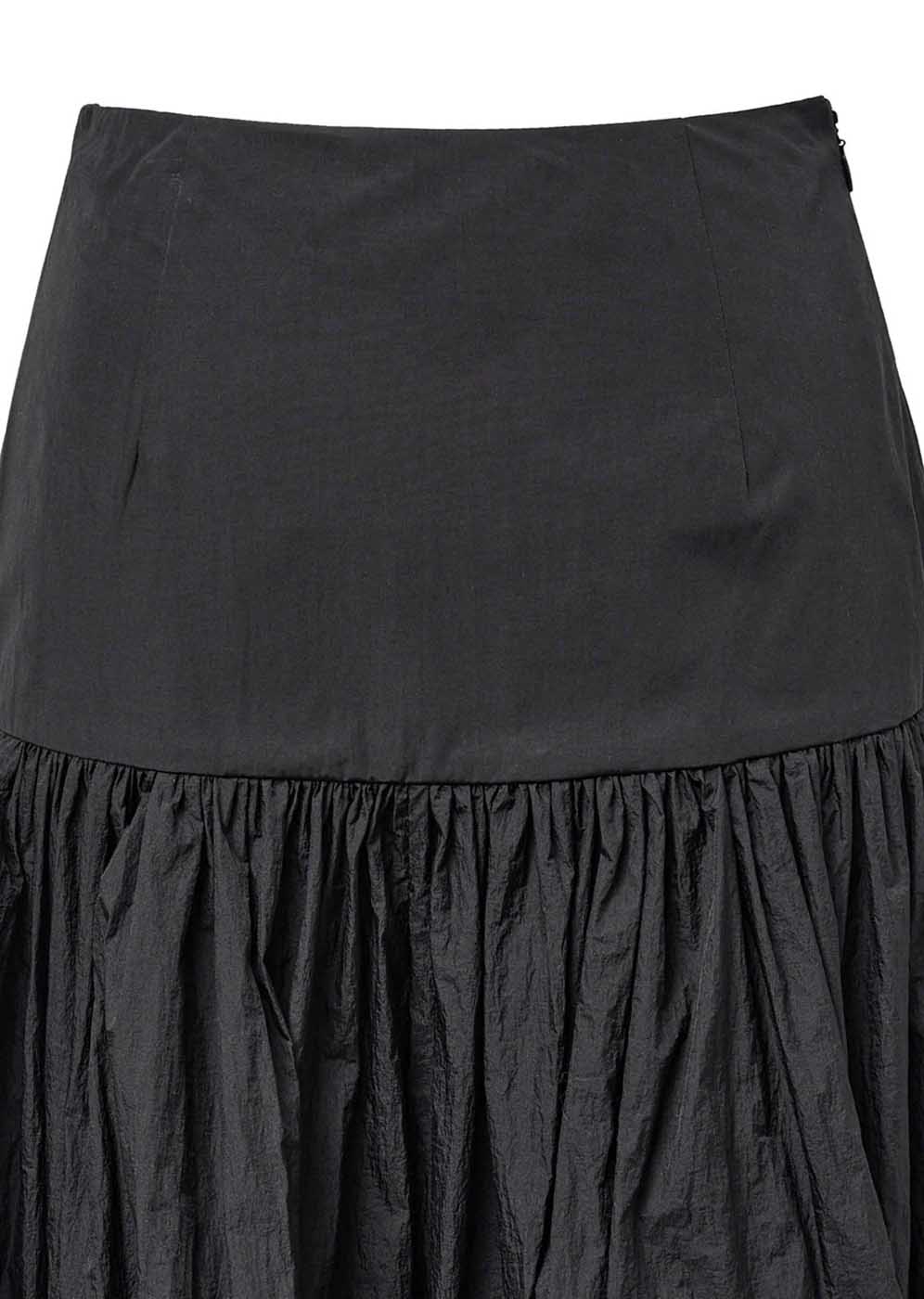 Black Shirring Culotte Pants
