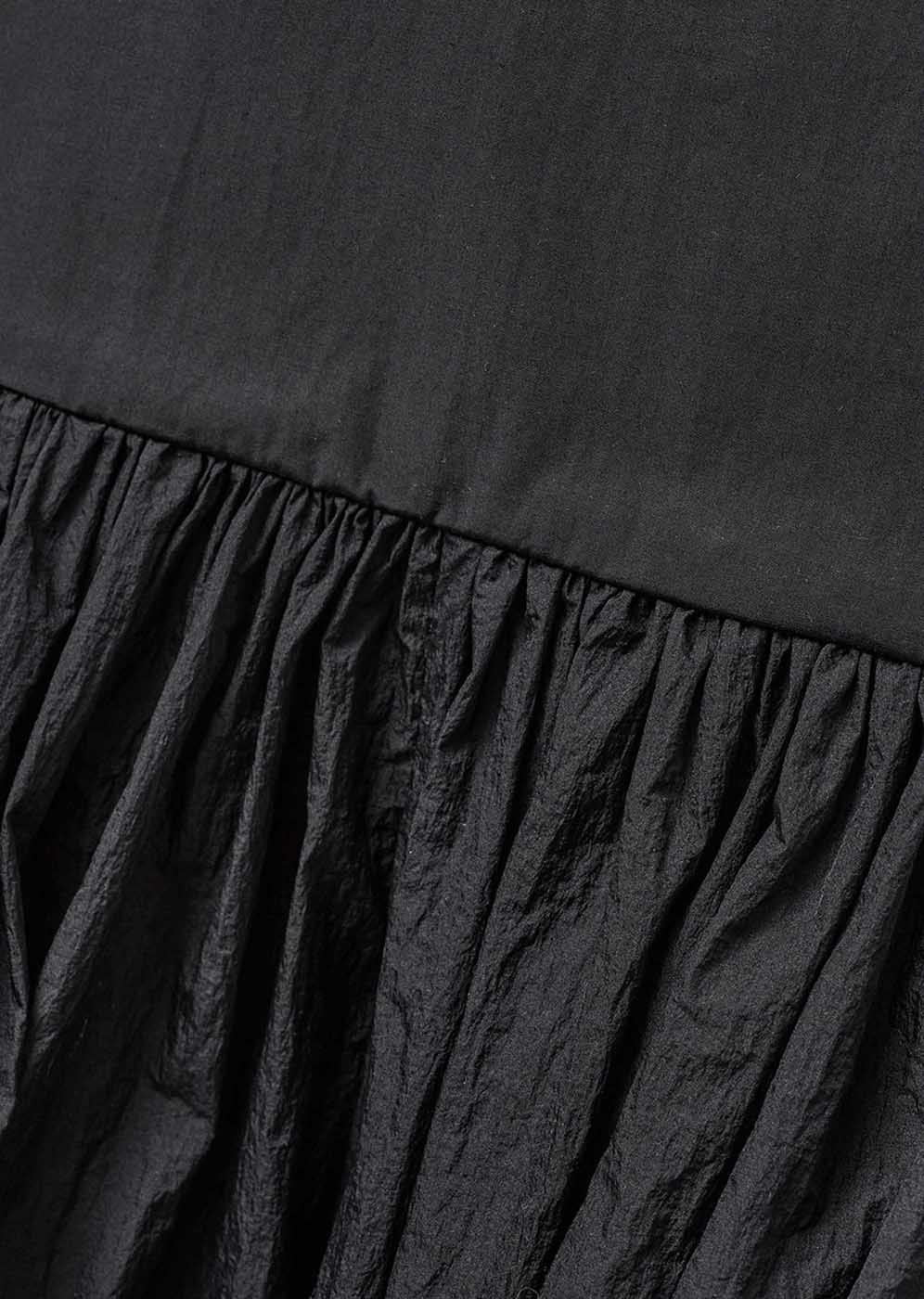Black Shirring Culotte Pants