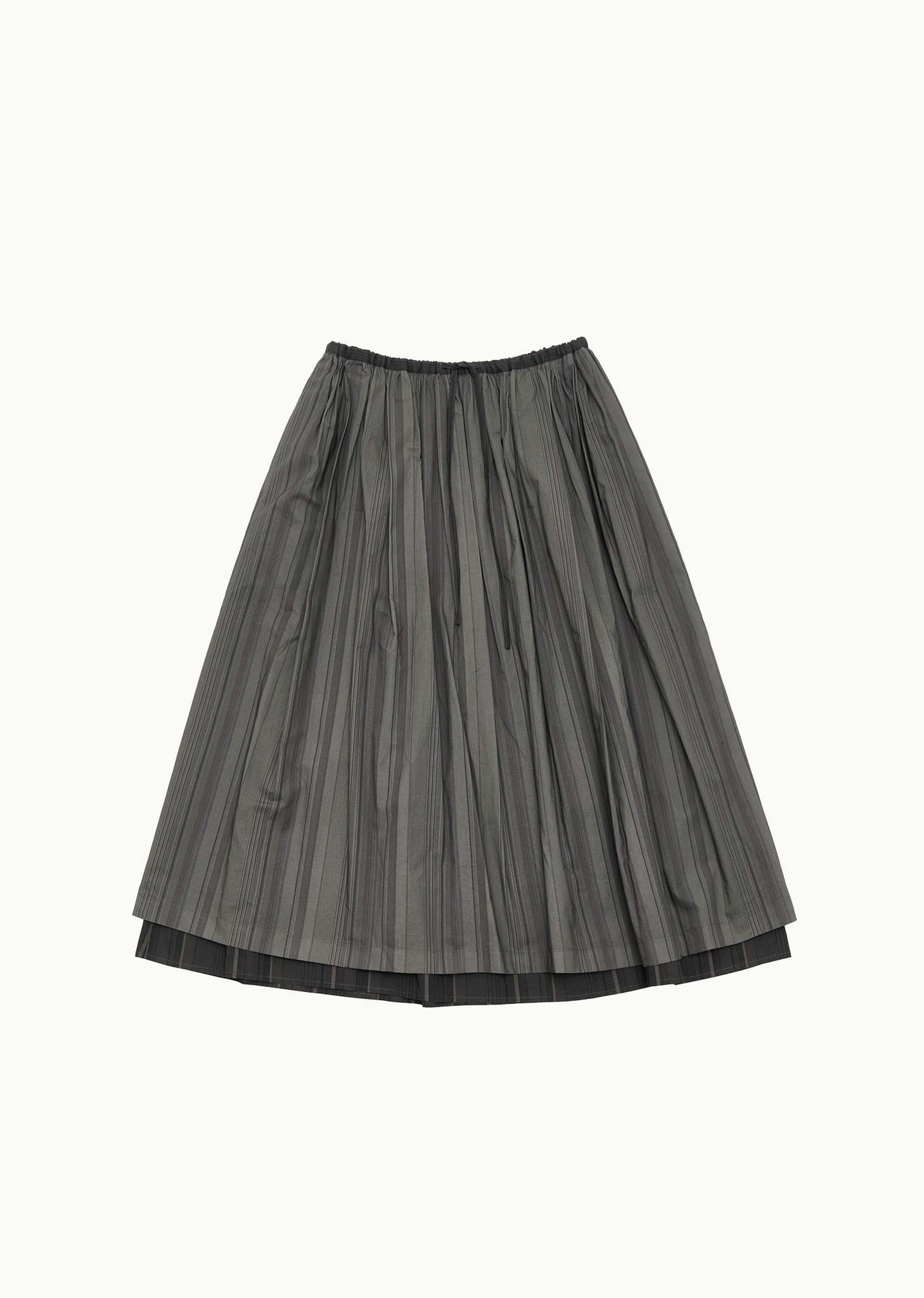 Grey Striped Layered Skirt