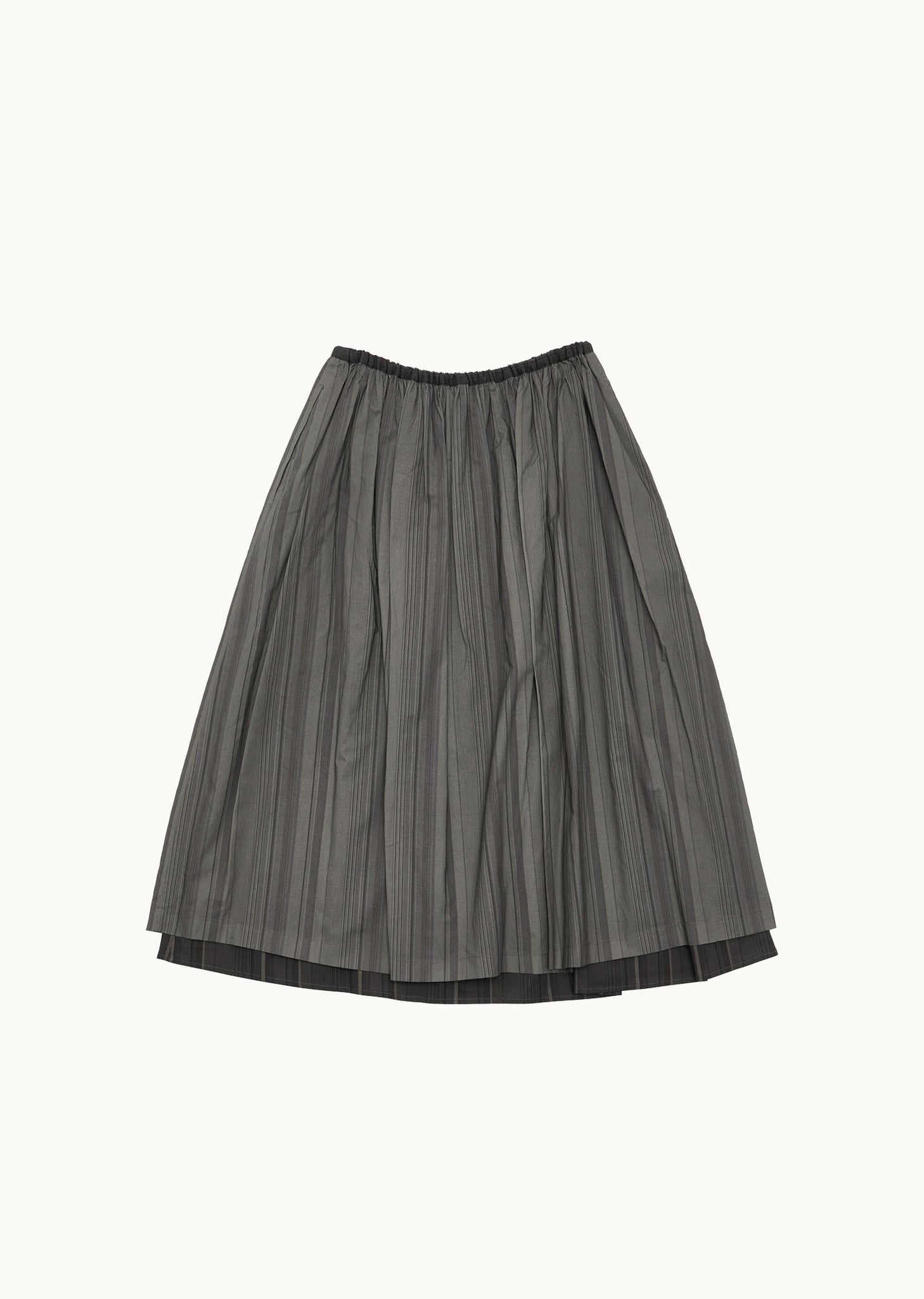 Grey Striped Layered Skirt