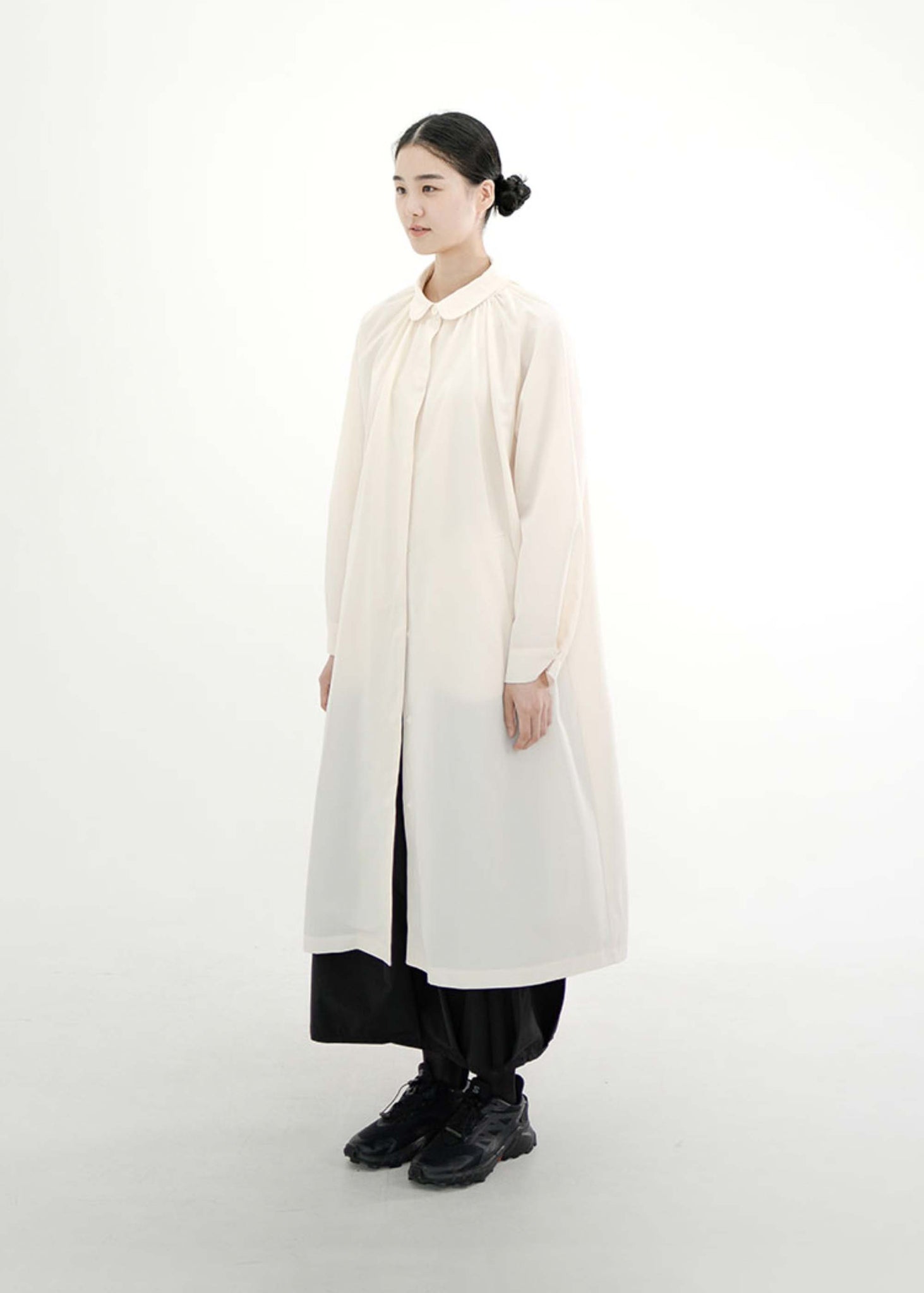 Cream Shirred Jane Coat