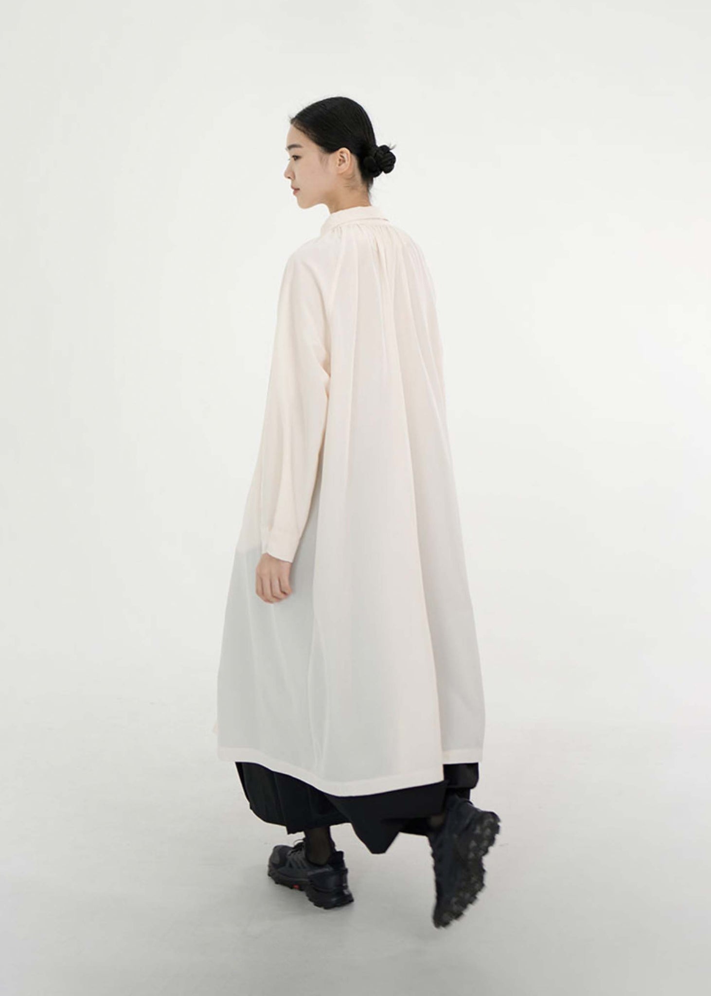 Cream Shirred Jane Coat