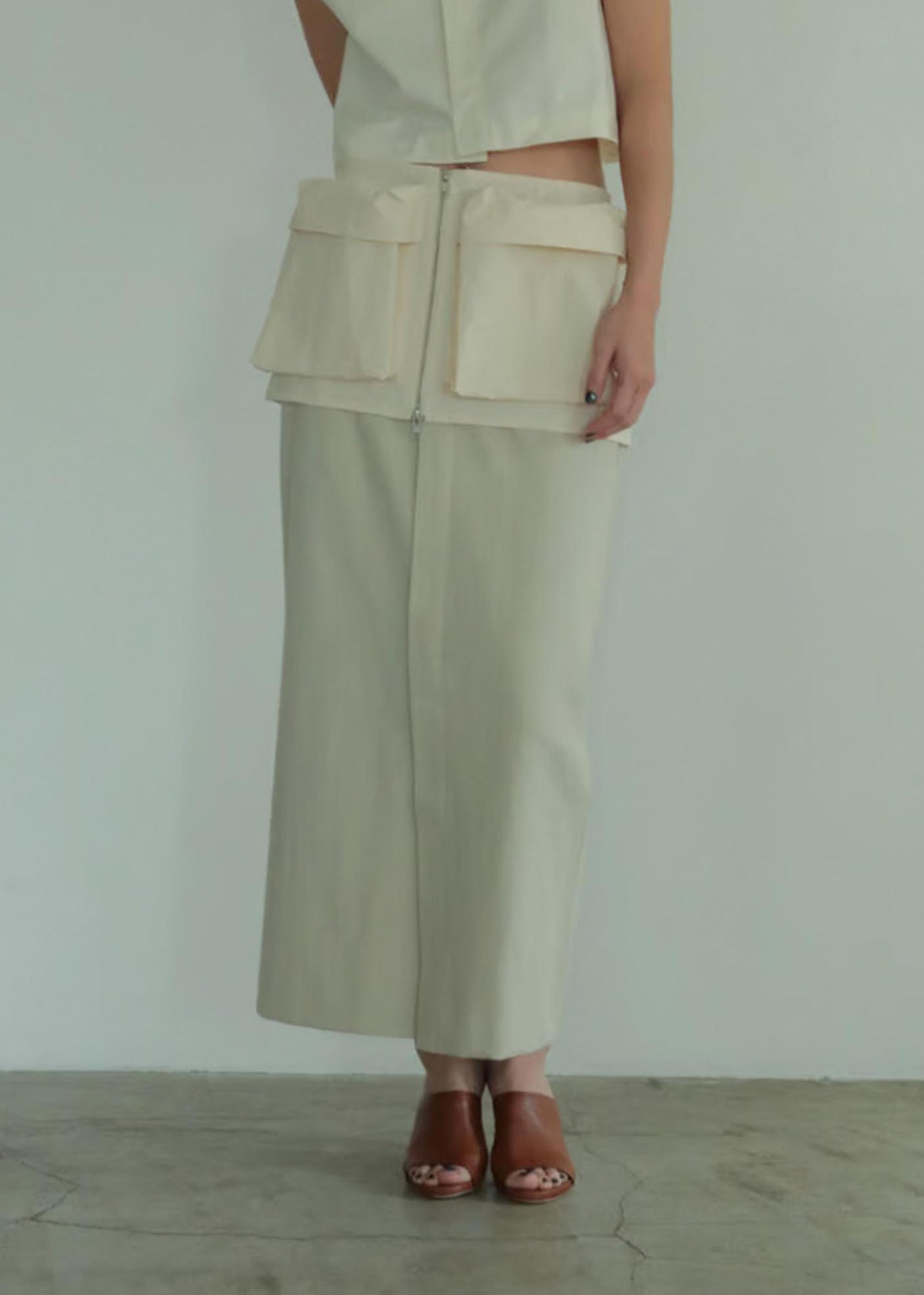 Ivory Cargo Mini Skirt