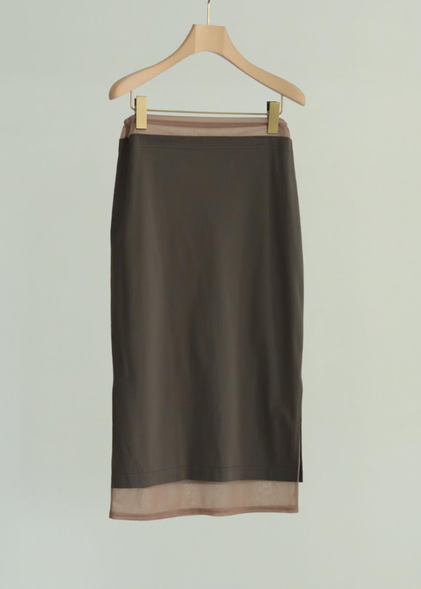 Charcoal Layered Midi Pencil Skirt