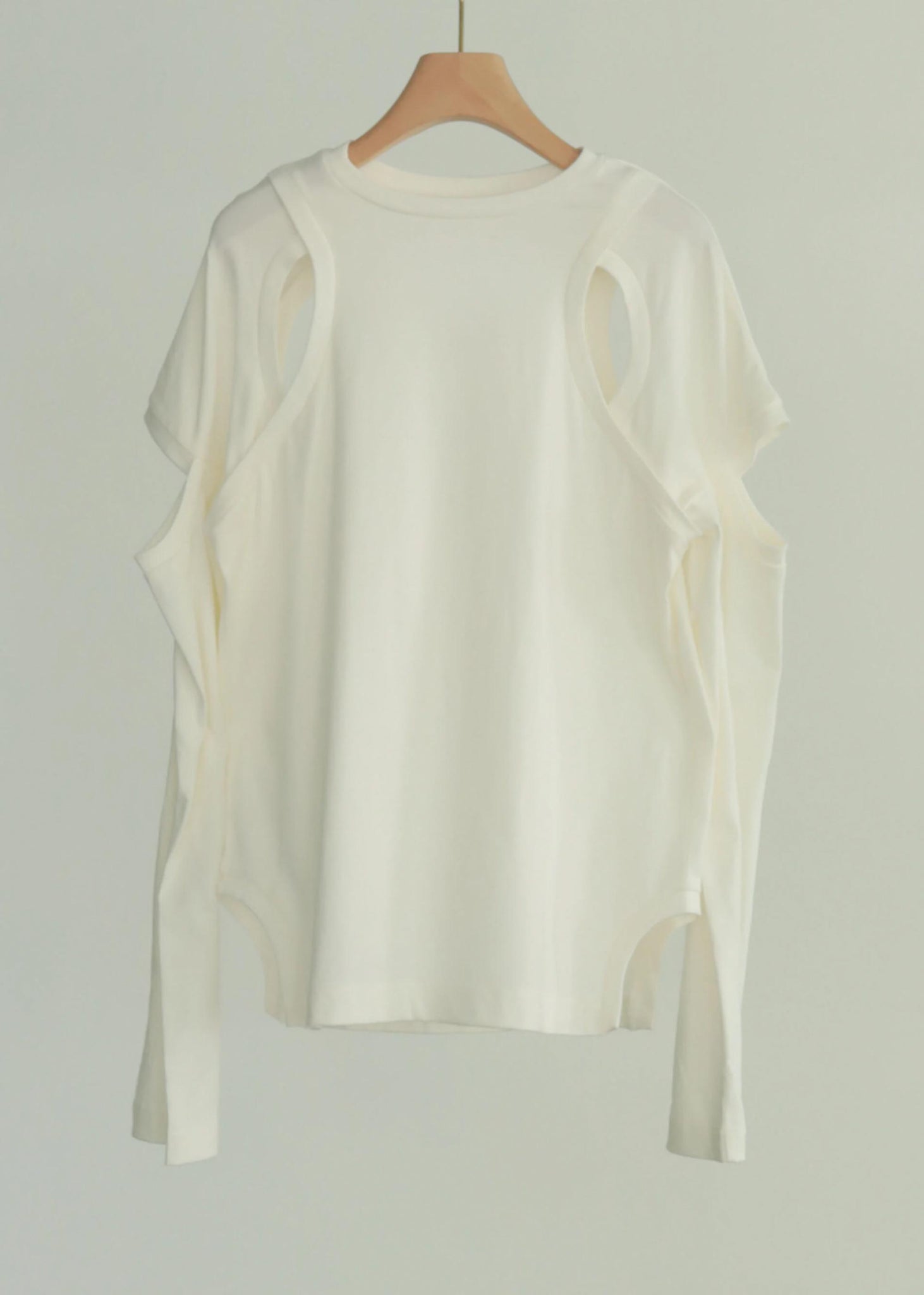 White Cut-Out Longsleeve T-Shirt