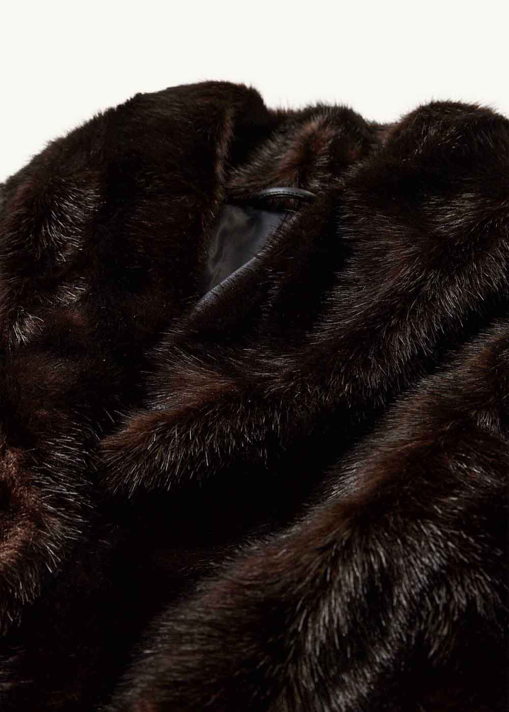 Brown Faux-Fur Shawl Jacket