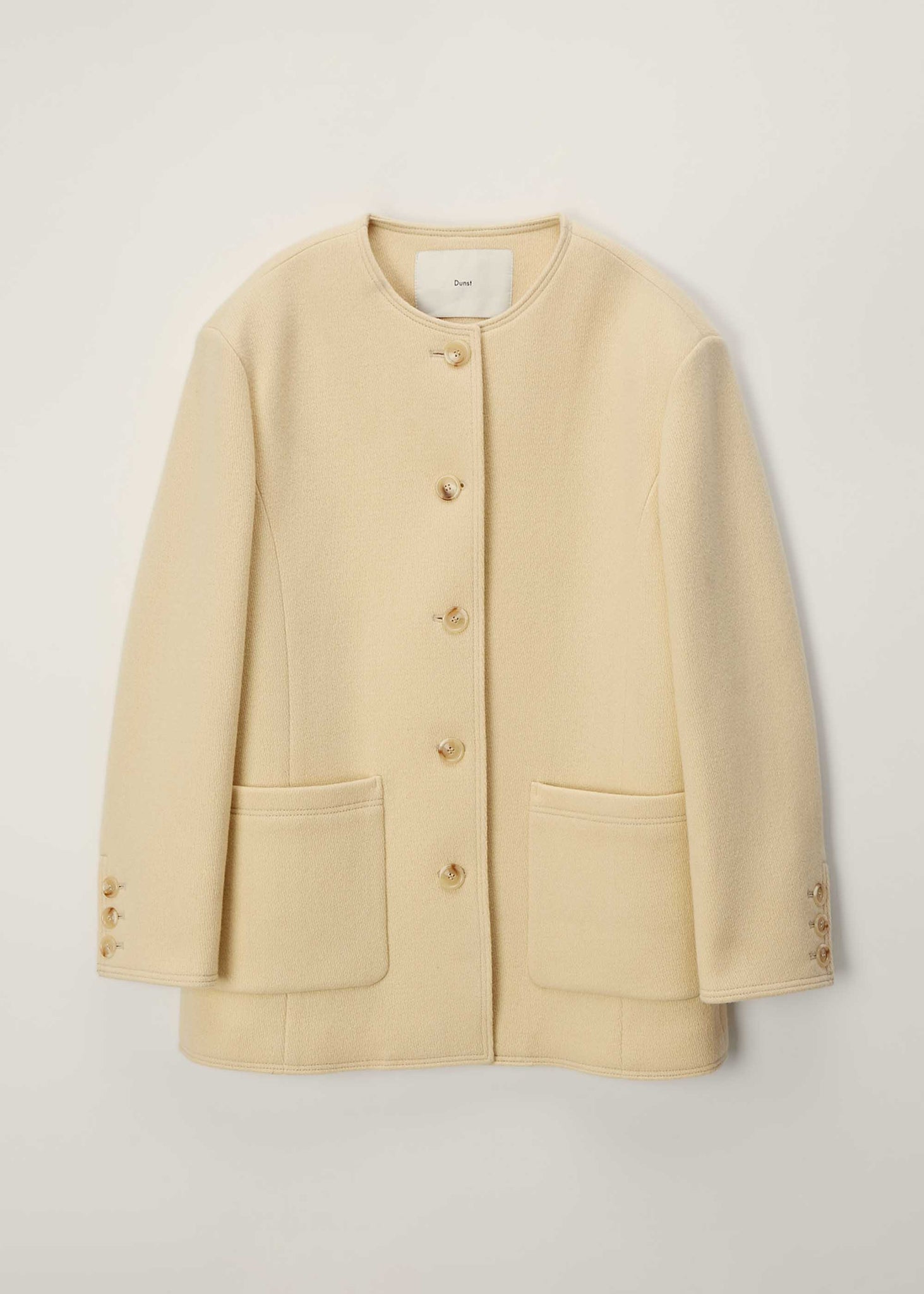 Pale Yellow Collarless Jacket