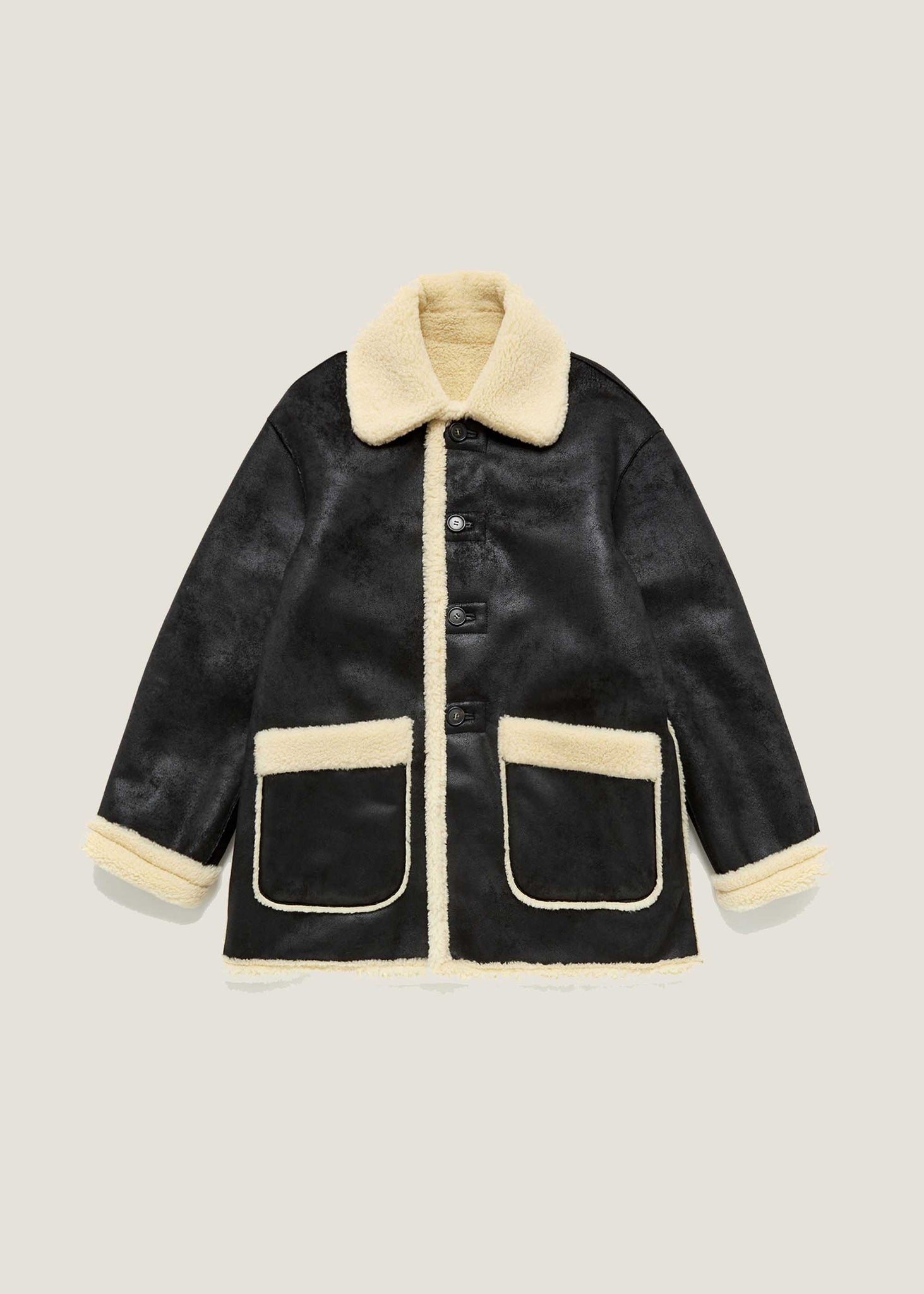 Black Reversible Shearling Jacket