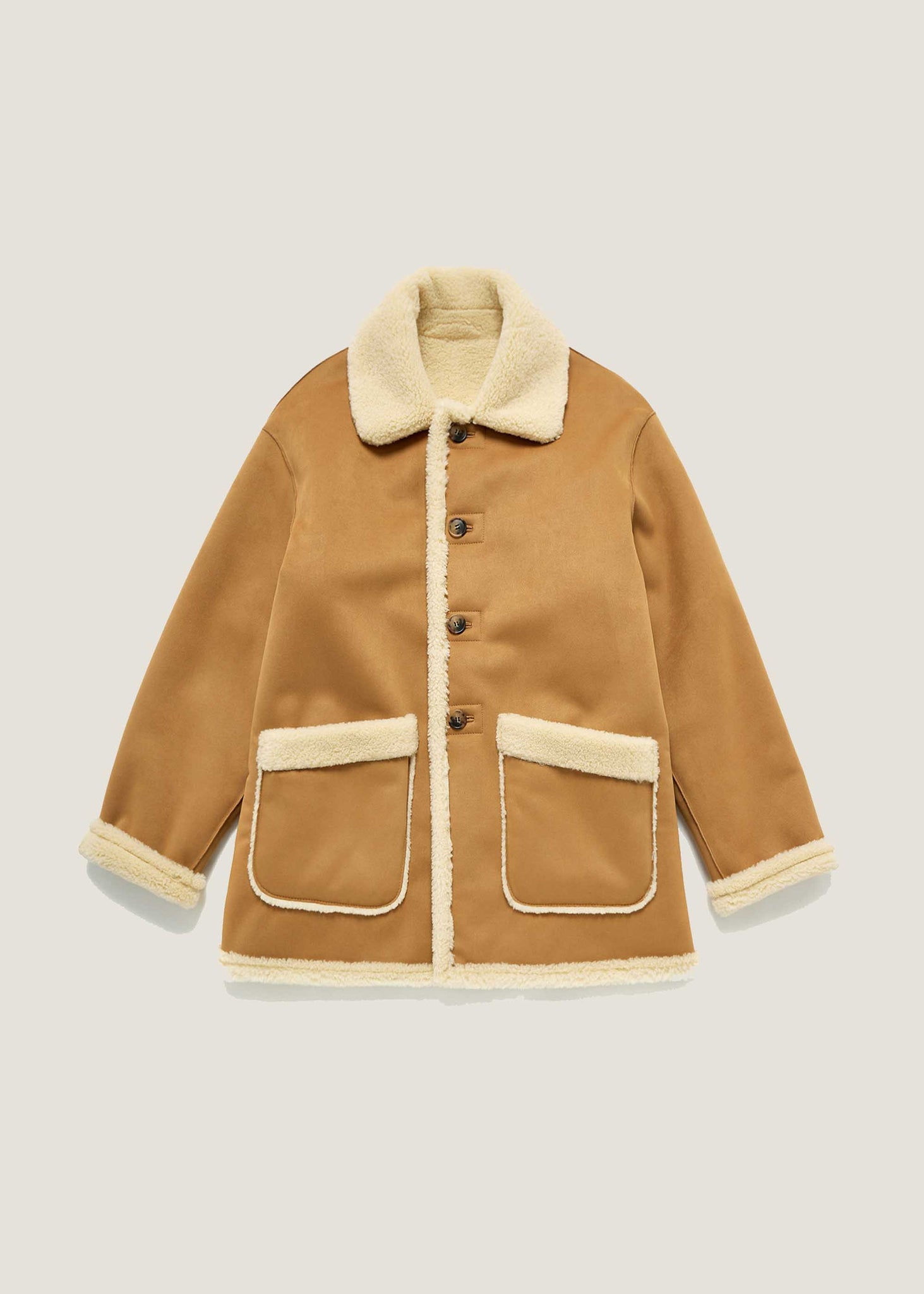 Brown Reversible Shearling Jacket