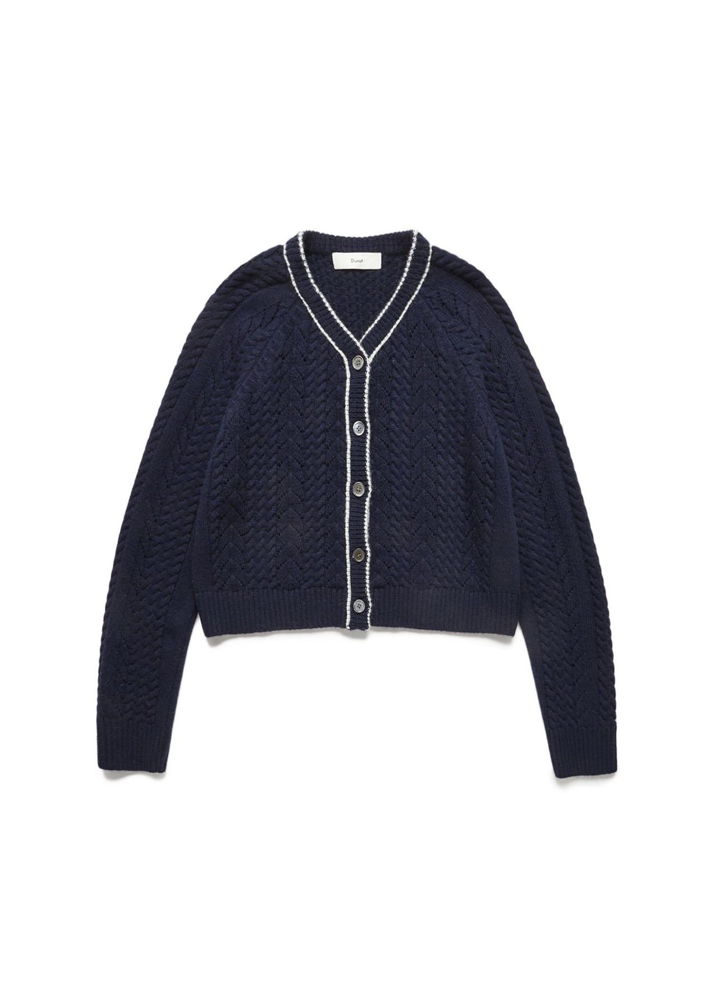 Navy Cable Knit Cardigan