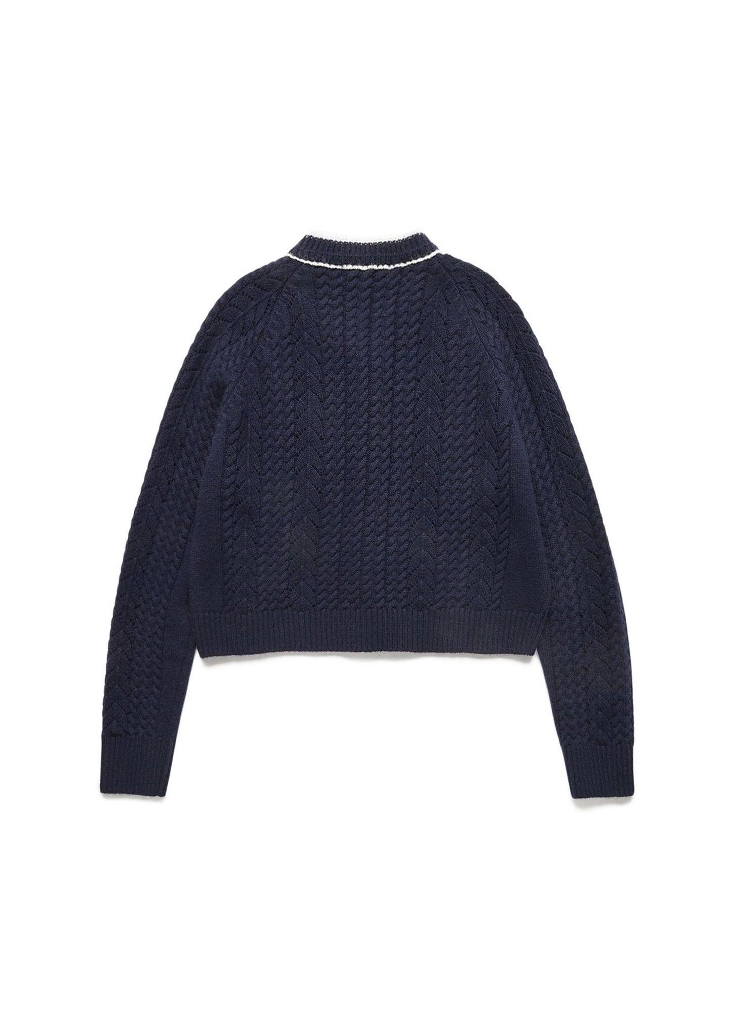 Navy Cable Knit Cardigan