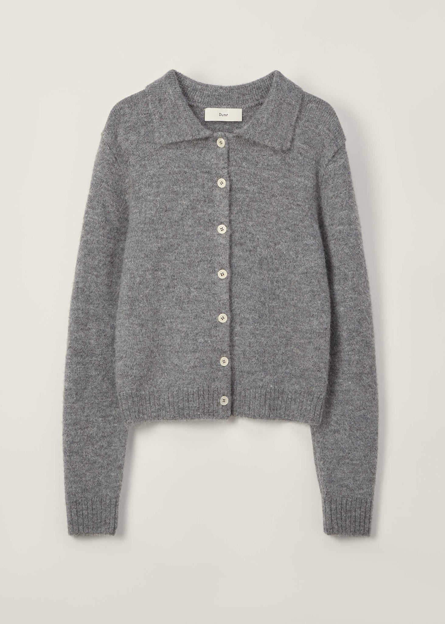 Grey Spread Collar Cardigan