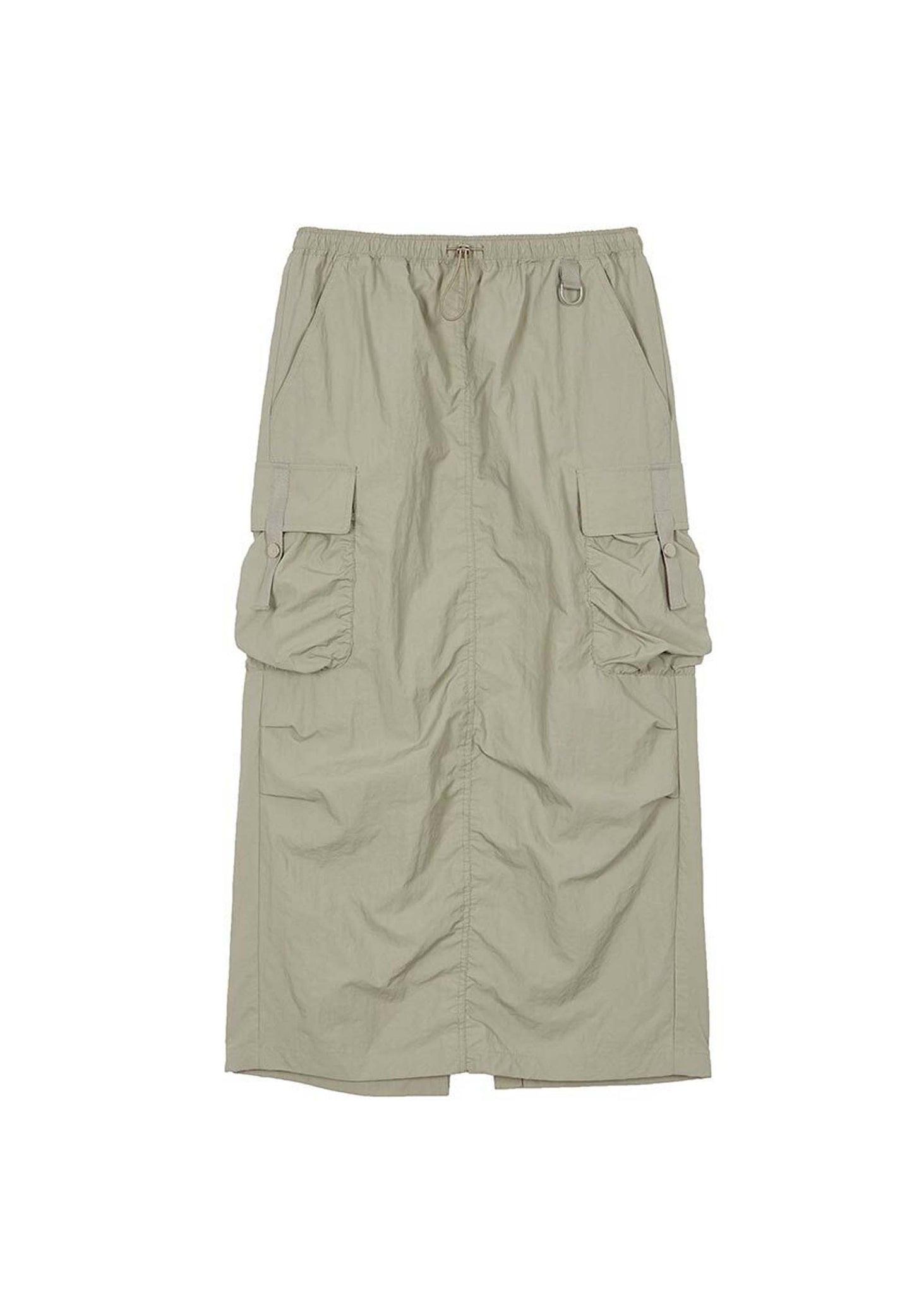 Khaki Cargo Shirring Skirt
