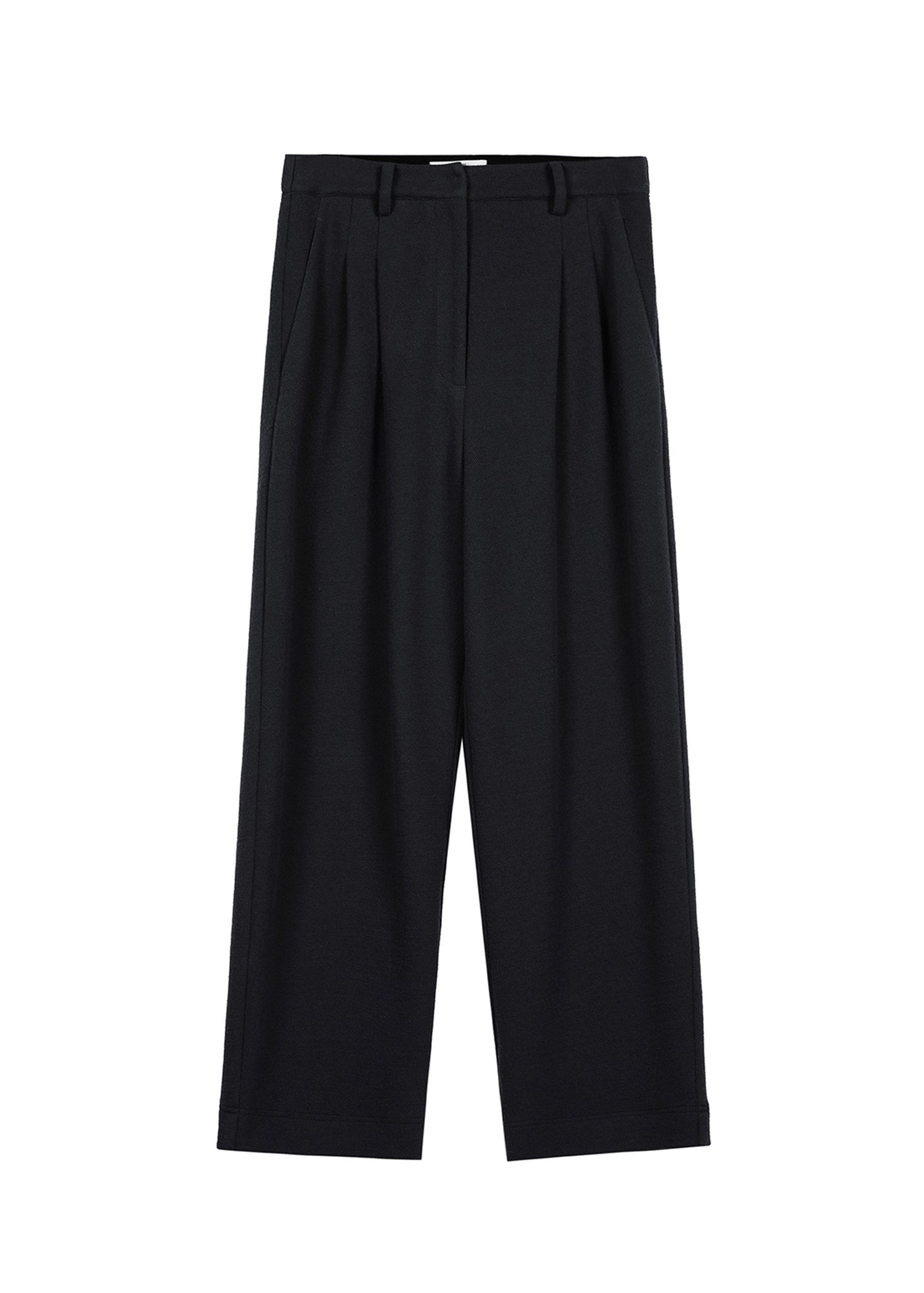 Black Cropped Wide Pants