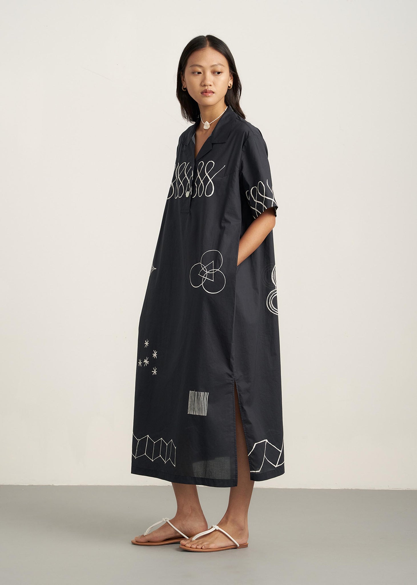 Navy Maxi Shirt Dress