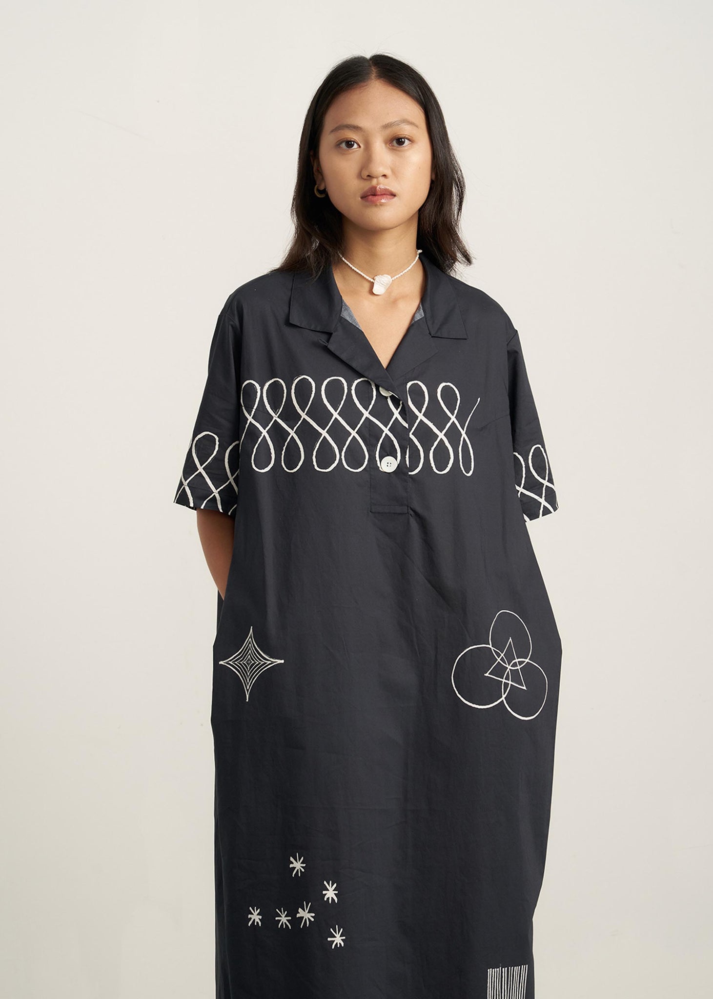 Navy Maxi Shirt Dress