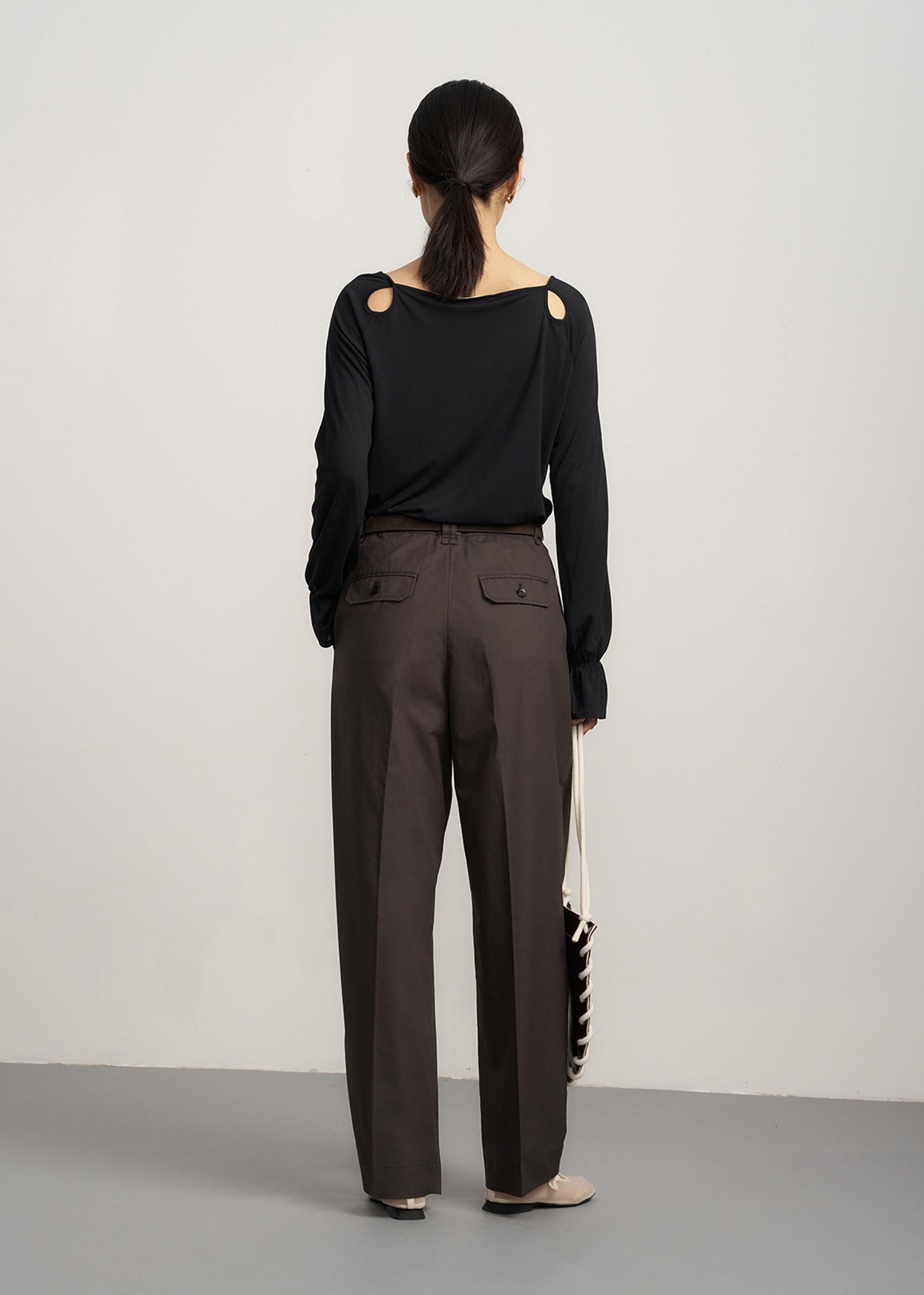 Brown Pleated Trousers