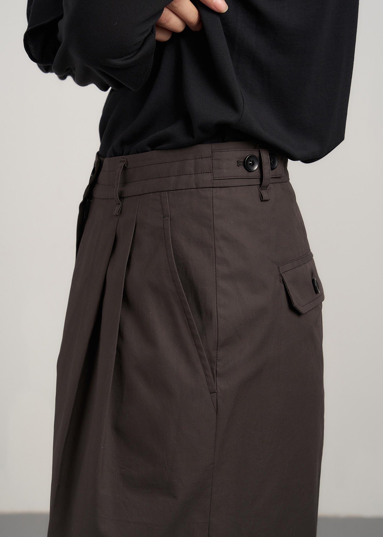 Brown Pleated Trousers