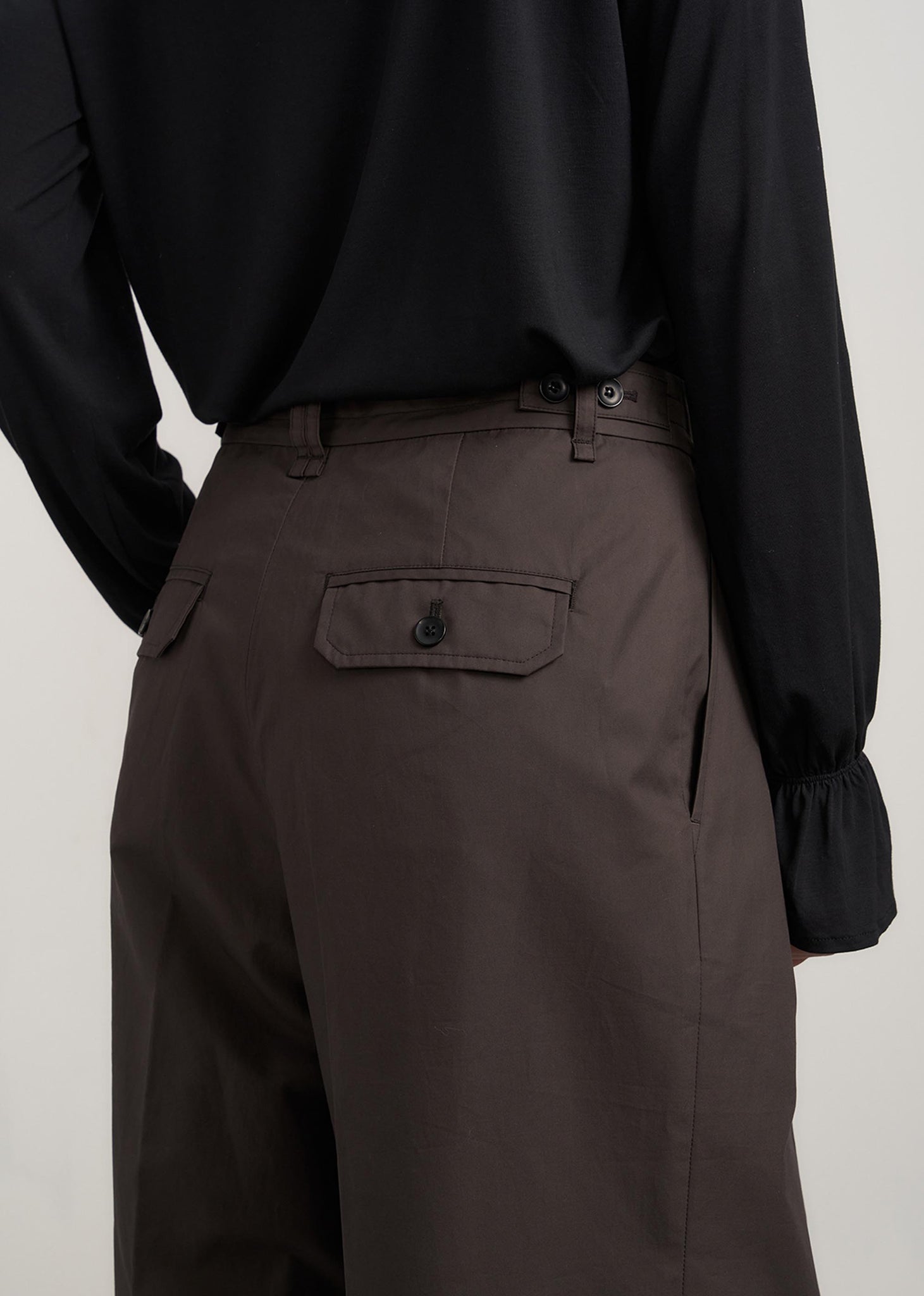 Brown Pleated Trousers