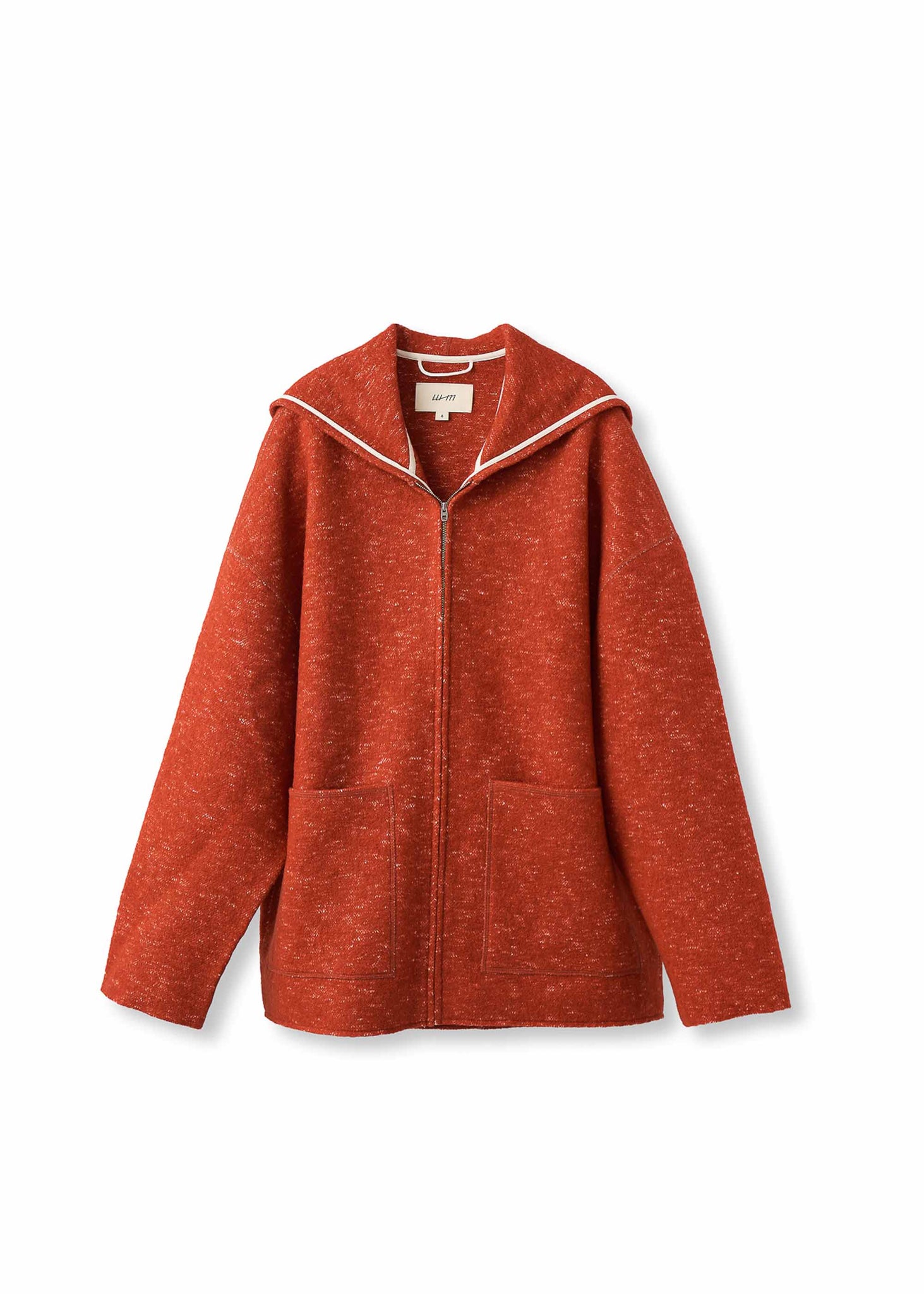 Red Oversized Knit Hoodie