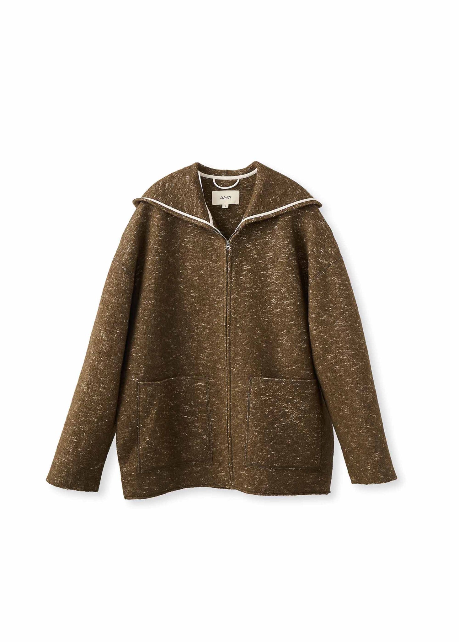 Brown Oversized Knit Hoodie