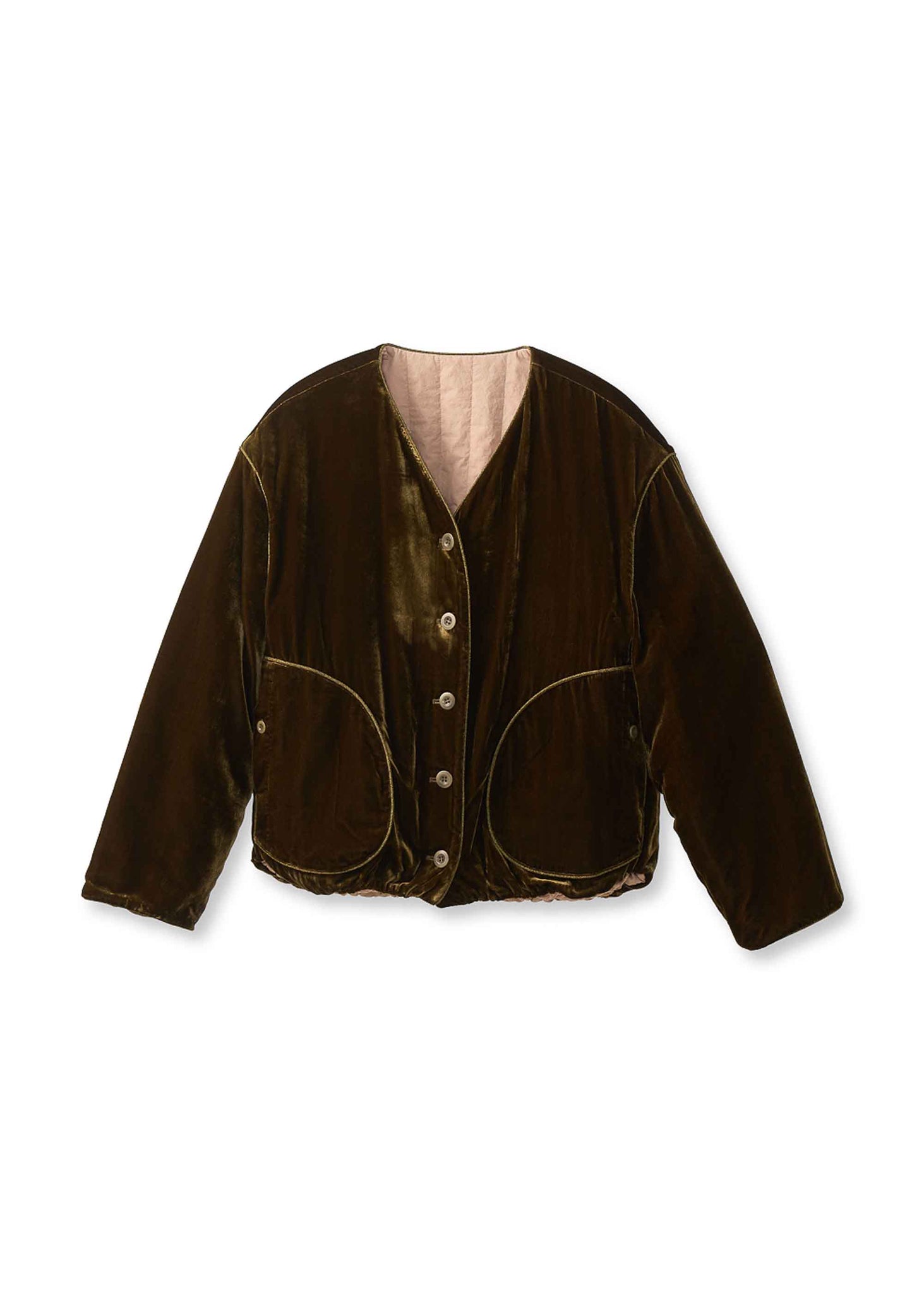 Brown Reversible Quilted Cardigan