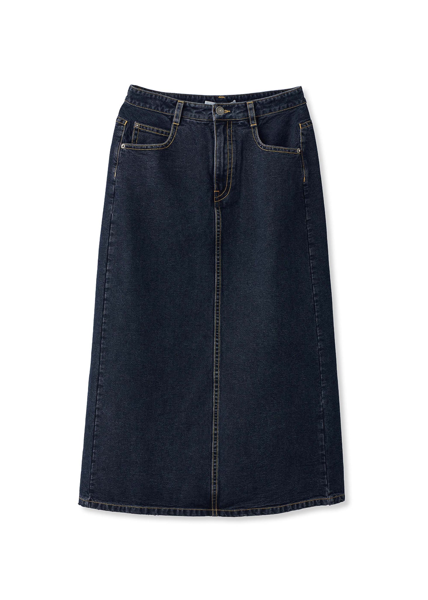 Blue Denim Maxi Skirt