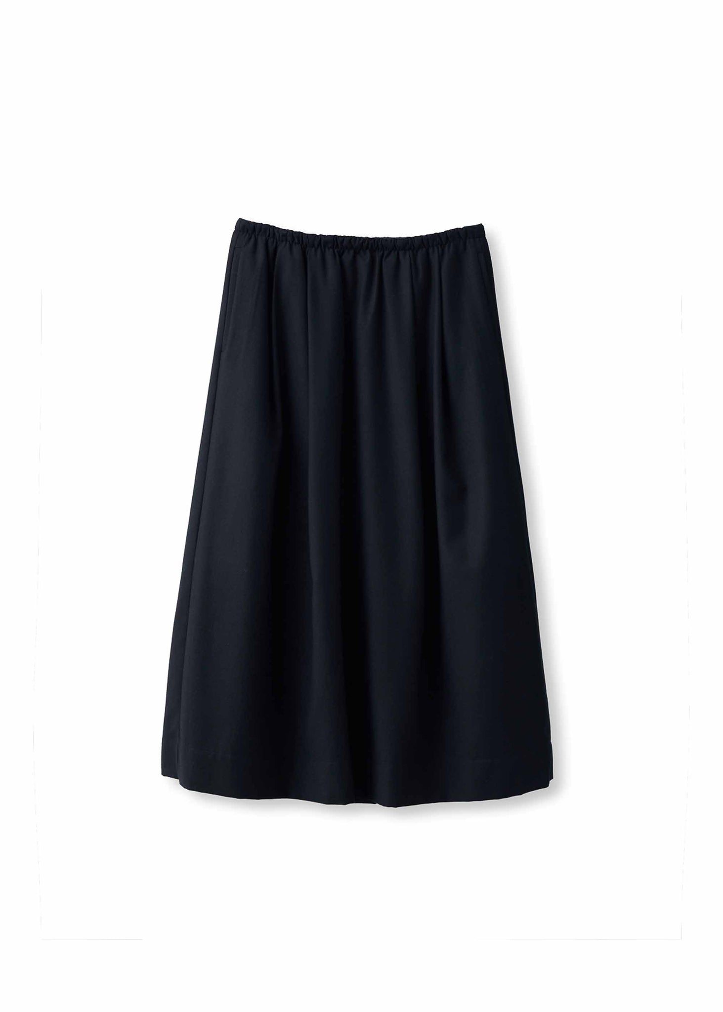 Black Pleated Wool Skirt