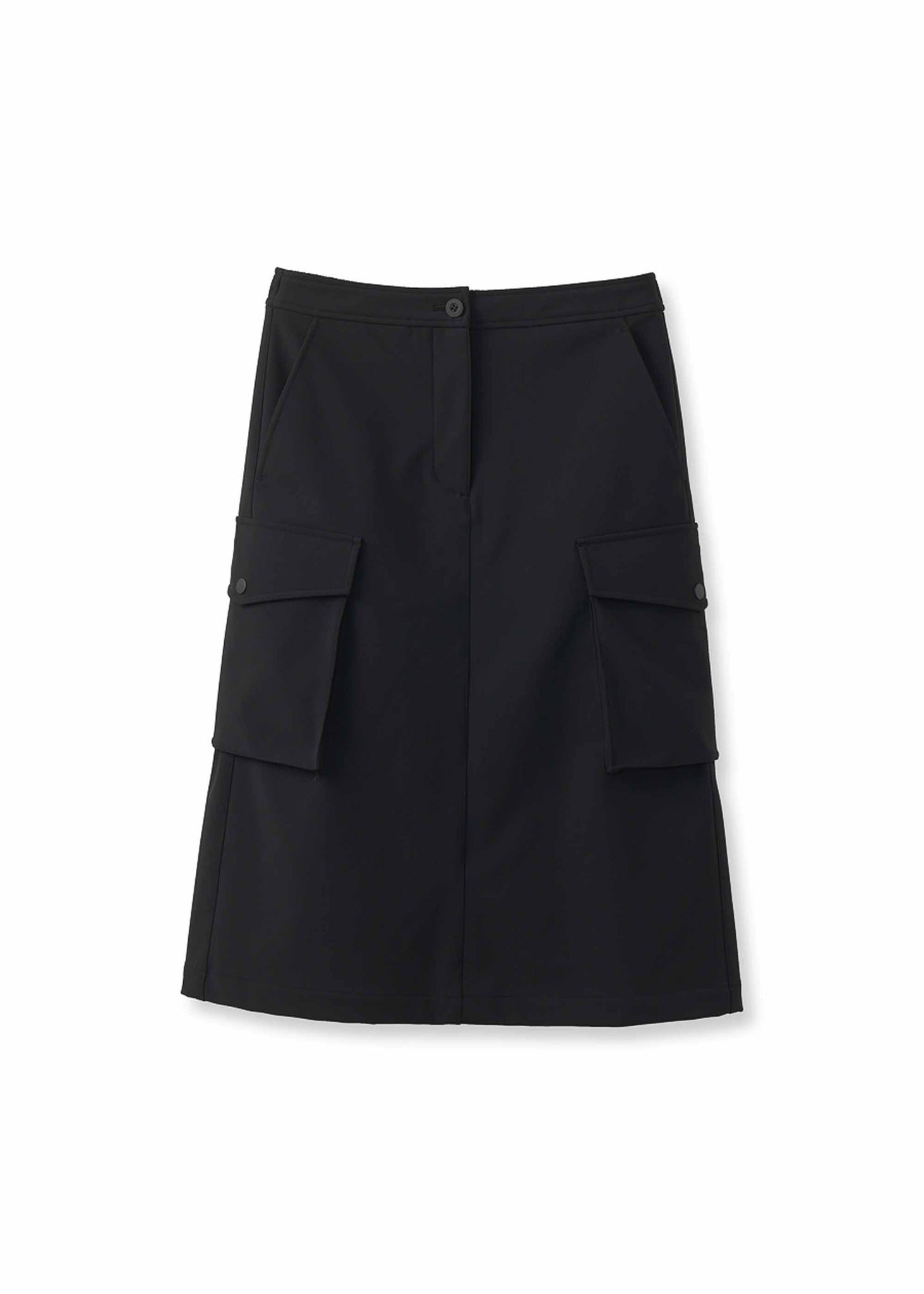 Black Cargo Midi Skirt