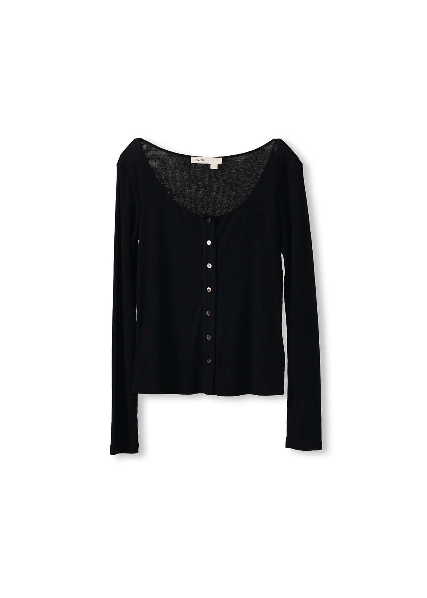 Black Scoop Neck Cardigan