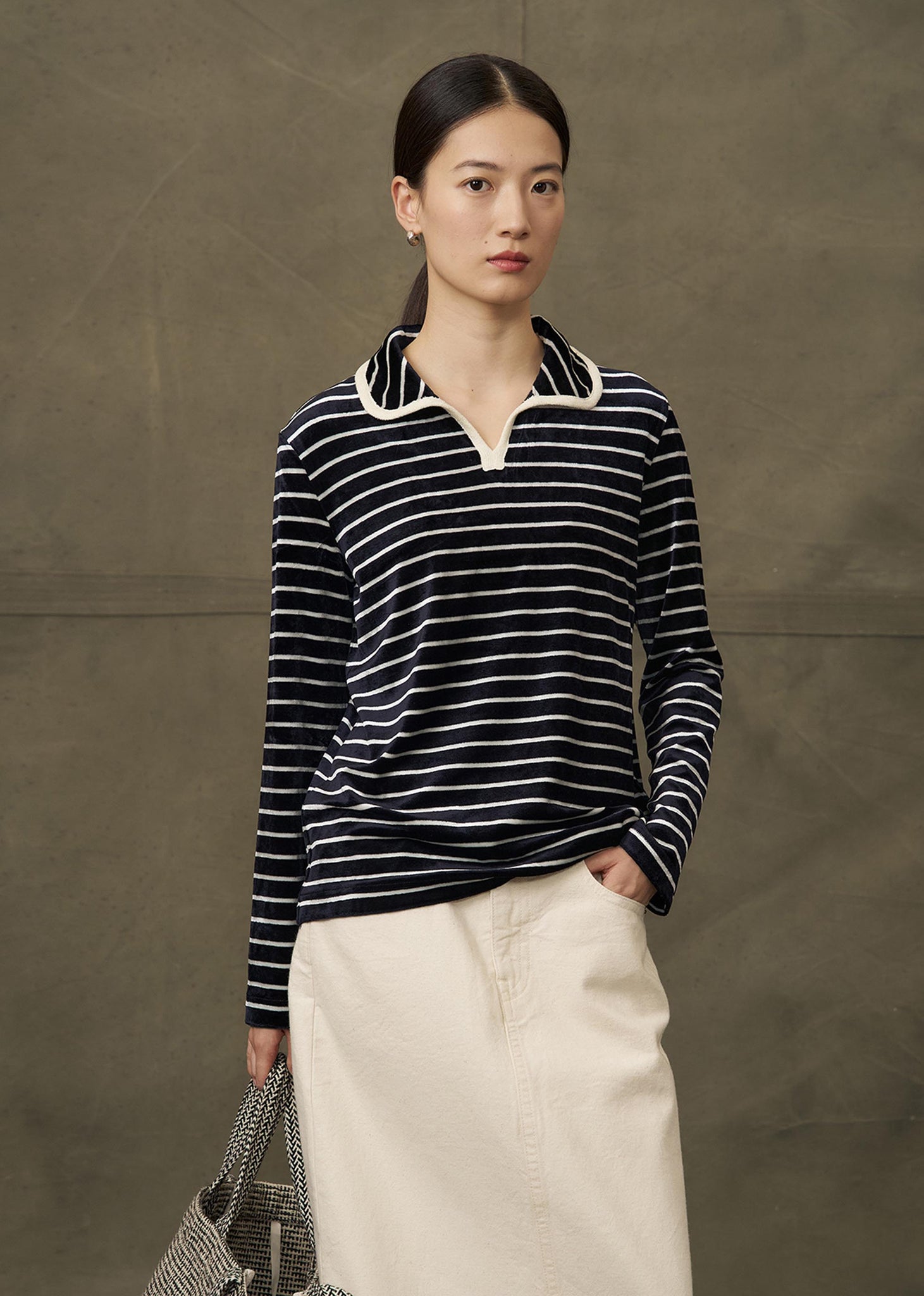 Black Striped Longsleeve Polo