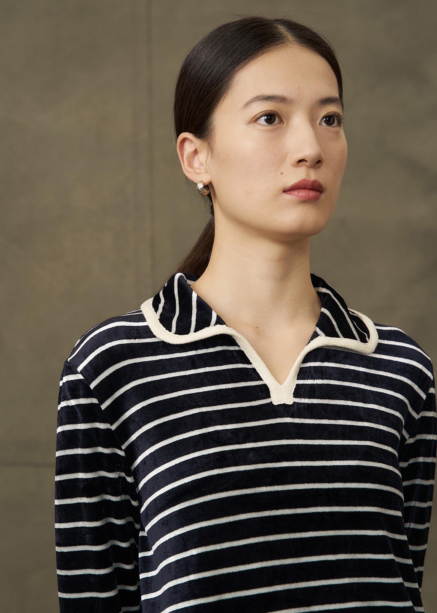 Black Striped Longsleeve Polo