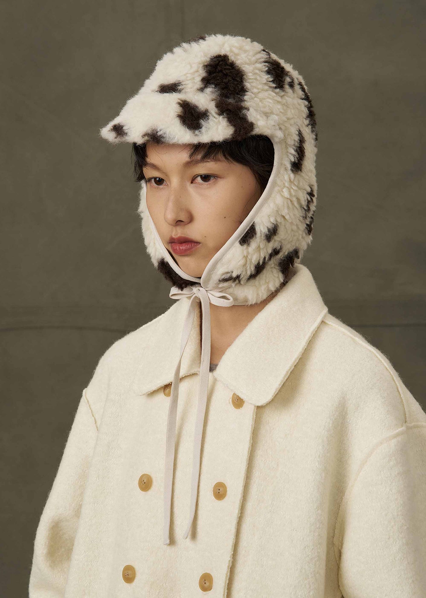 White Spotted Trapper Hat