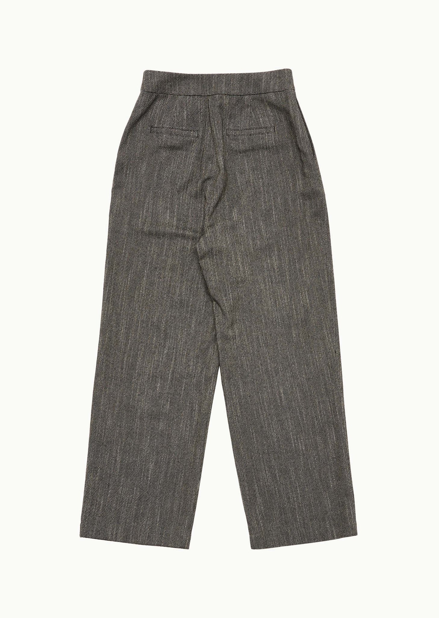 Grey Tweed Wrap Trousers