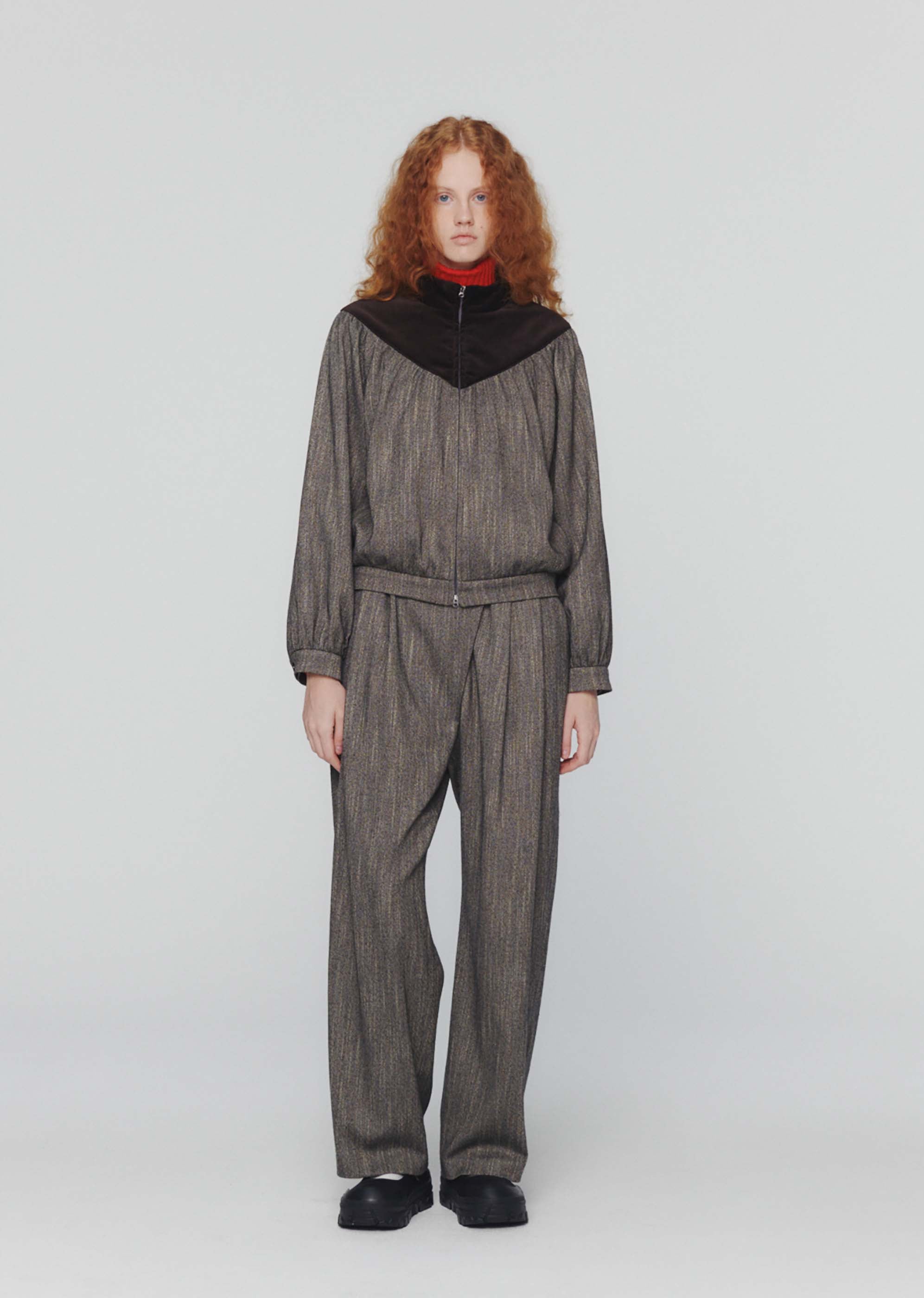 AMOMENTO: Grey Tweed Wrap Trousers | 157 Moments – 157Moments