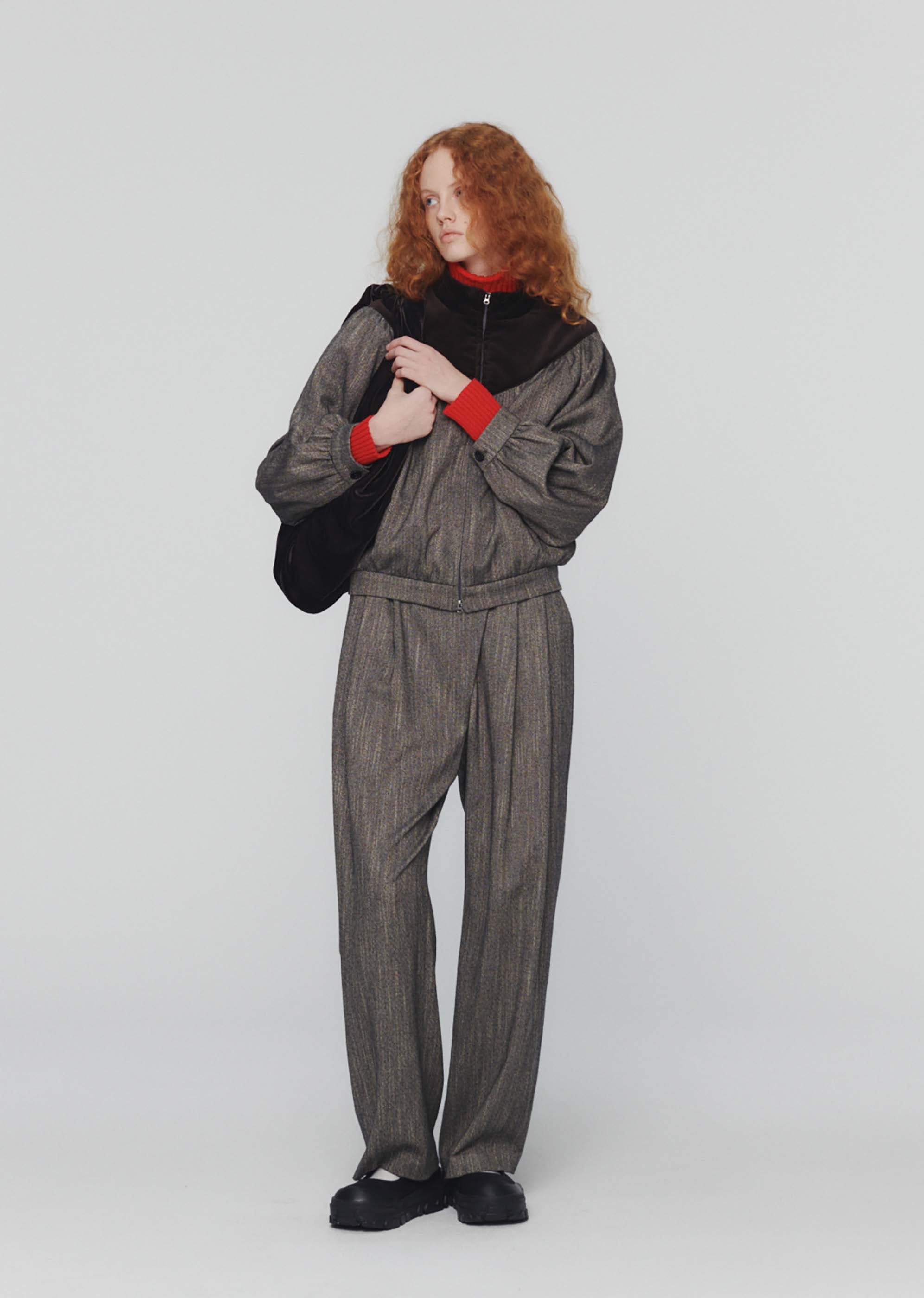 AMOMENTO: Grey Tweed Wrap Trousers | 157 Moments – 157Moments