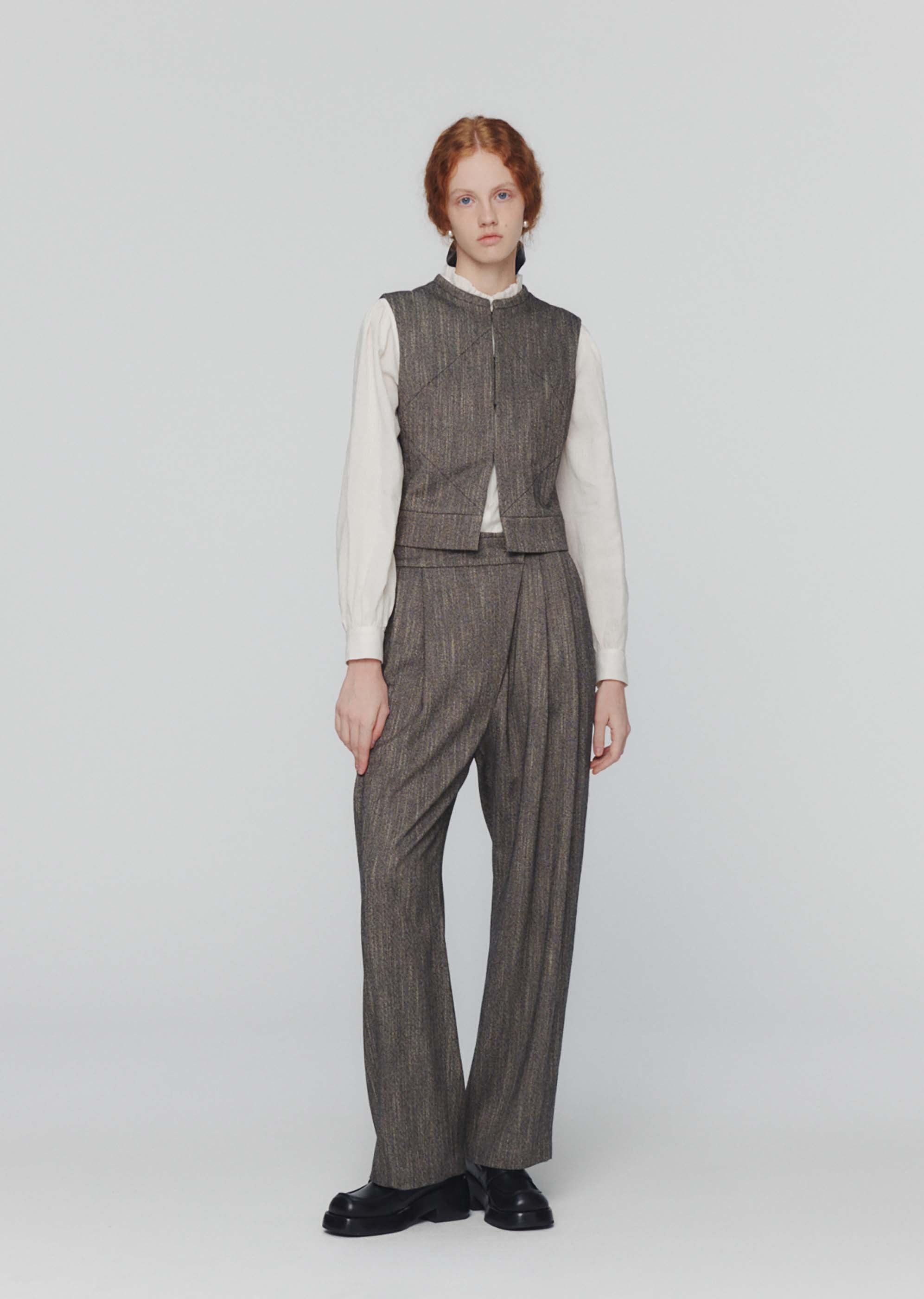 【AMOMENTO】24fw WOOL TWEED WRAP PANTS Wool-Tweed-Wrap-Pants-