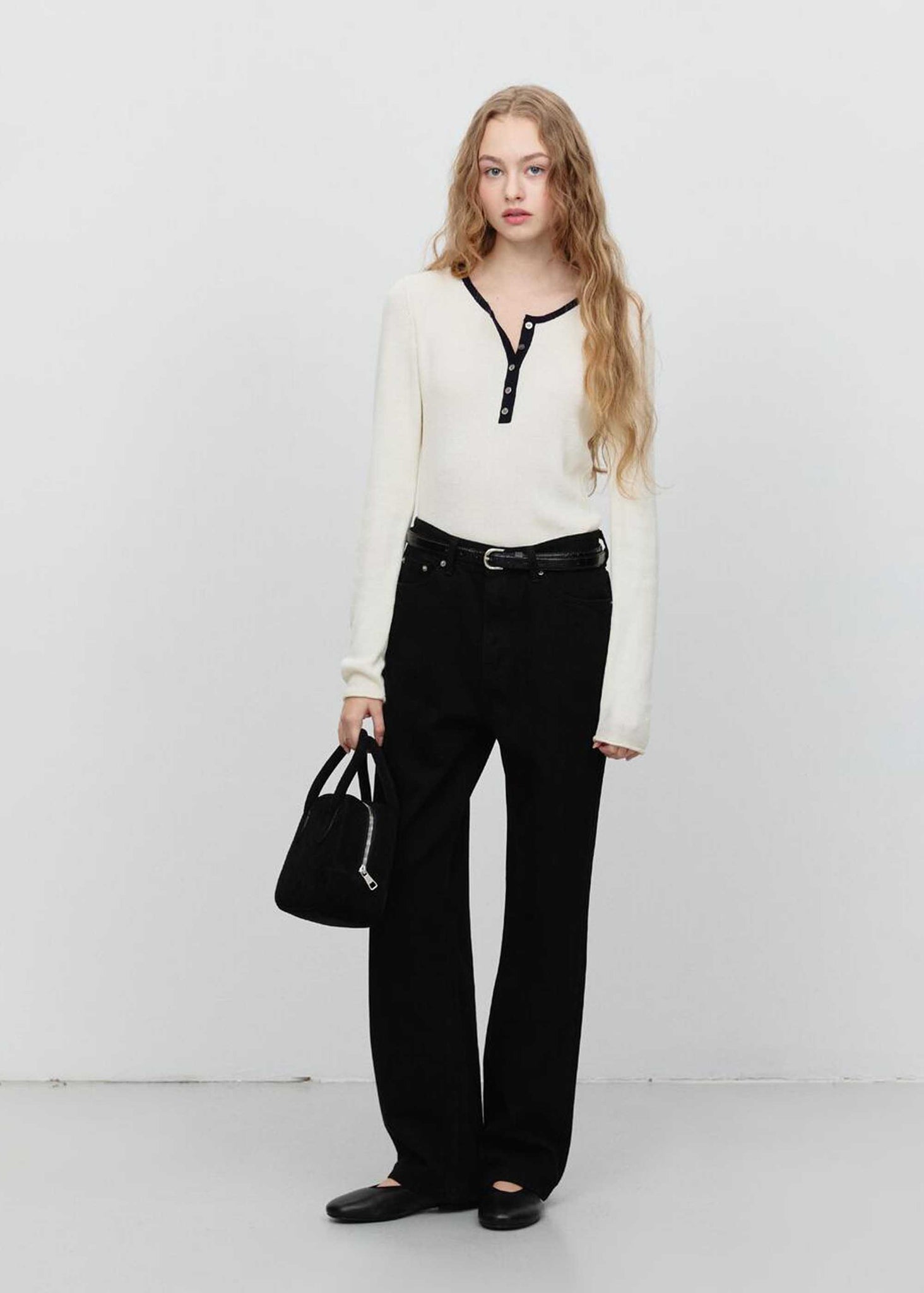 Off-White Rib-Knit Henley