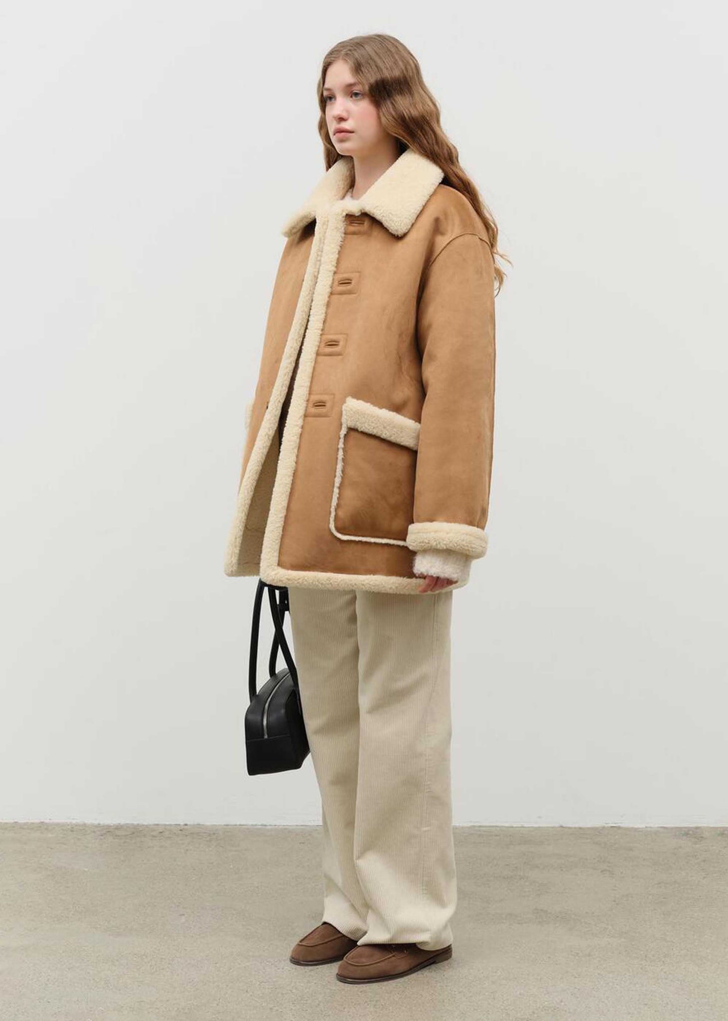 Brown Reversible Shearling Jacket