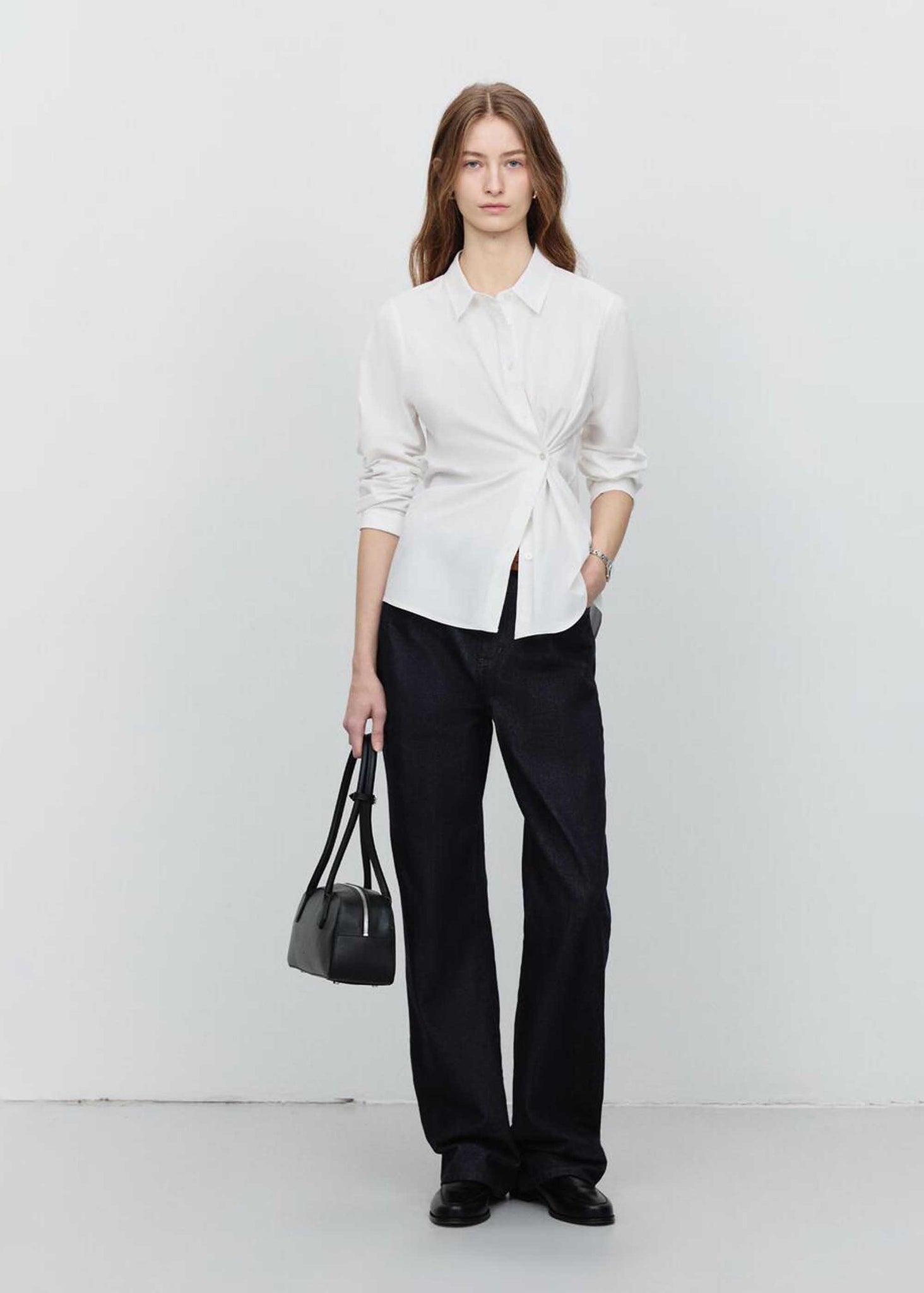 White Two-Way Wrap Shirt