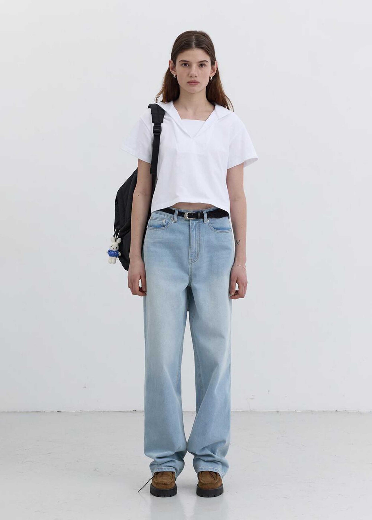 Light Blue Relaxed Wide-Leg Jean