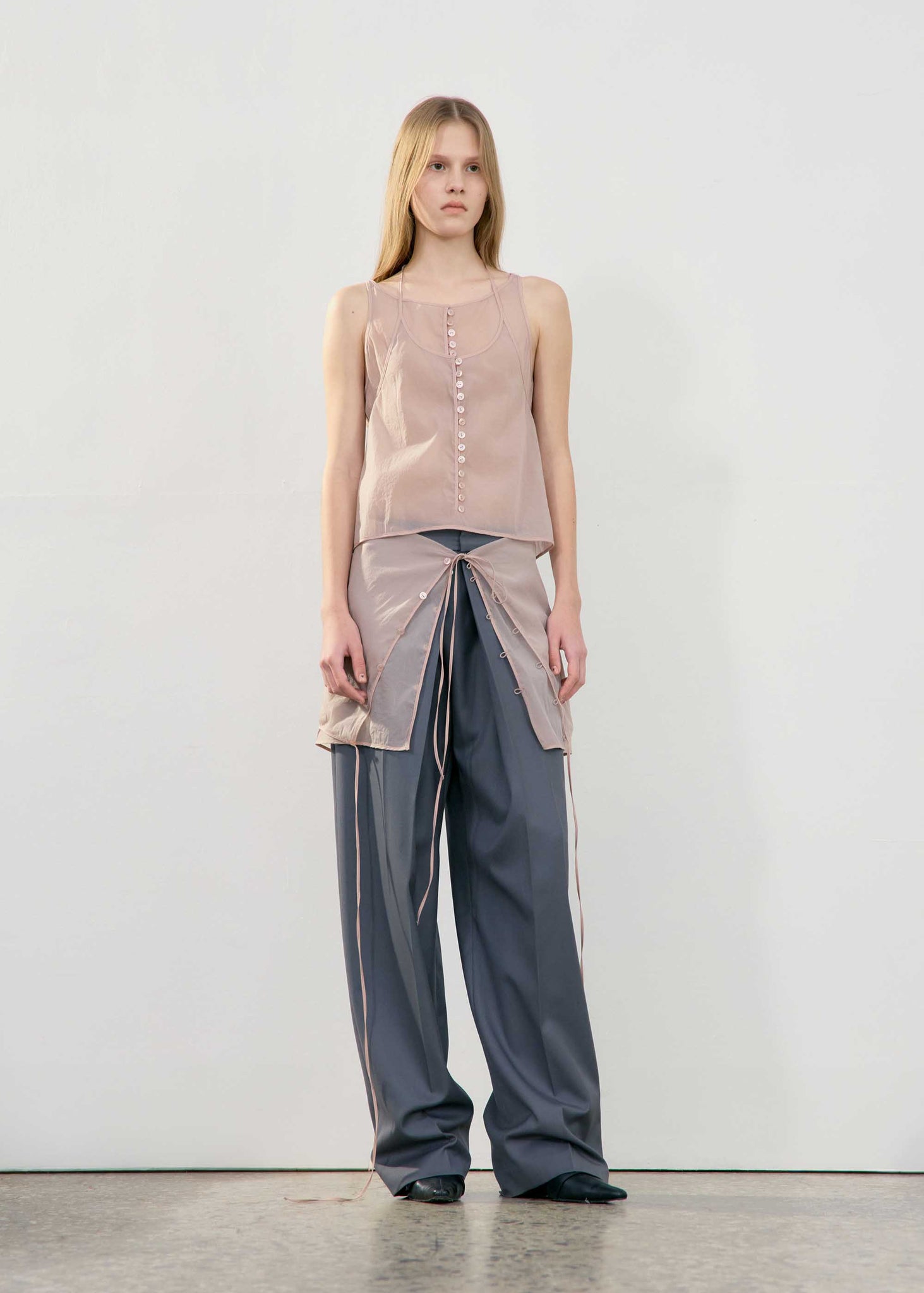 Pink Sheer Layered Top