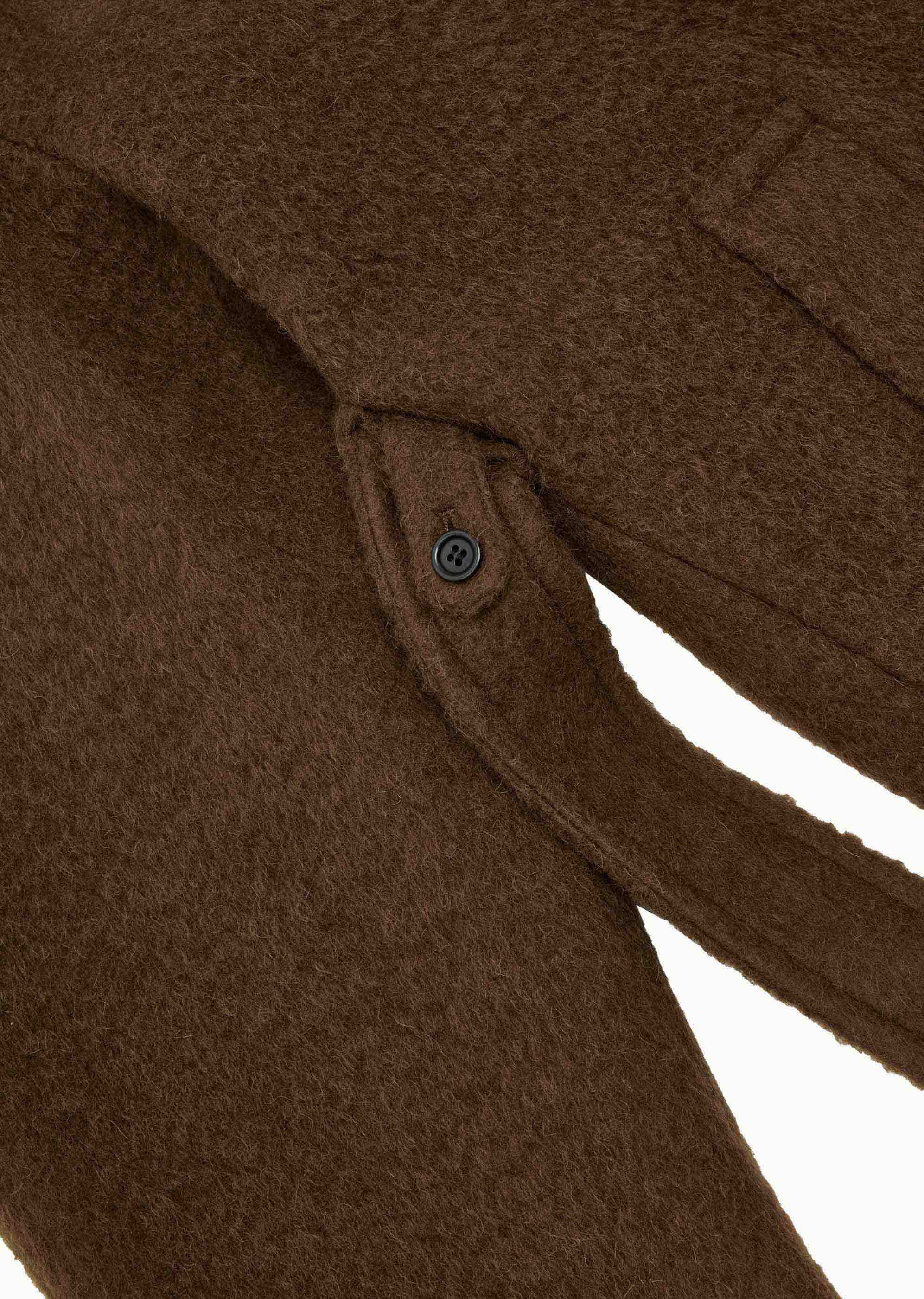 AMOMENTO: Brown Fuzzy Raglan Coat | 157Moments