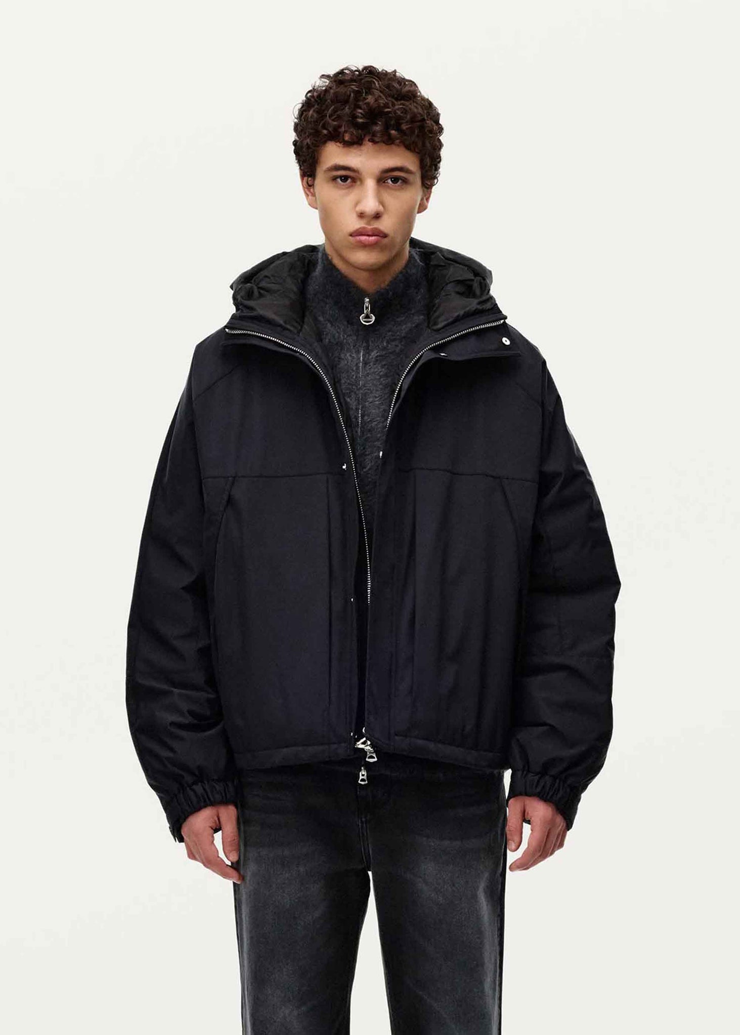 Black Hooded Down Jacket