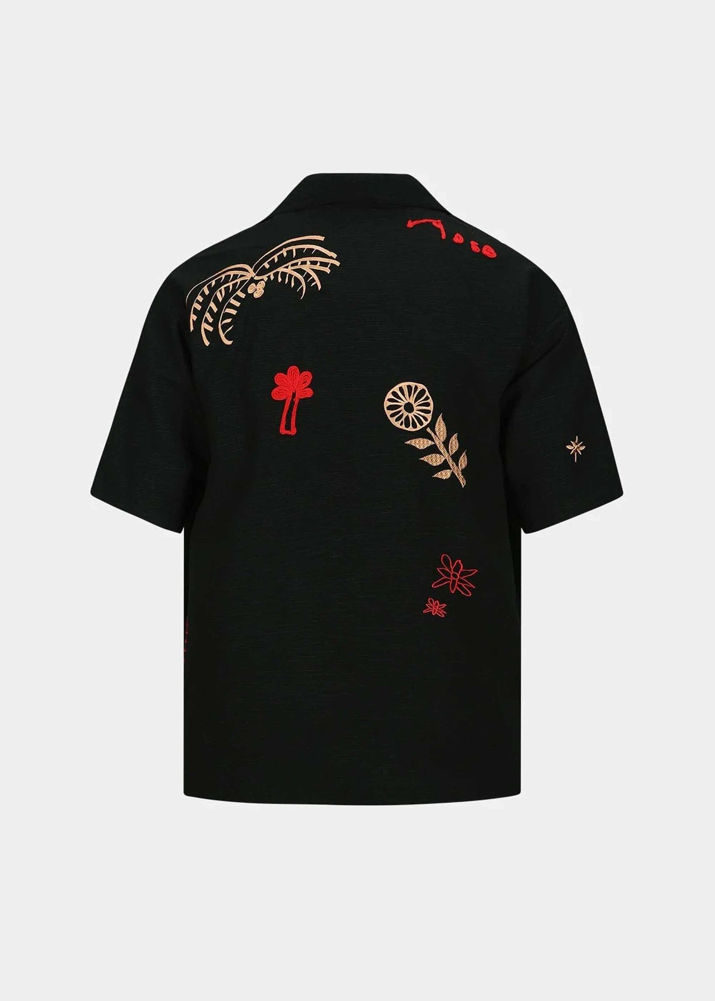 Black Embroidered Shortsleeve Shirt