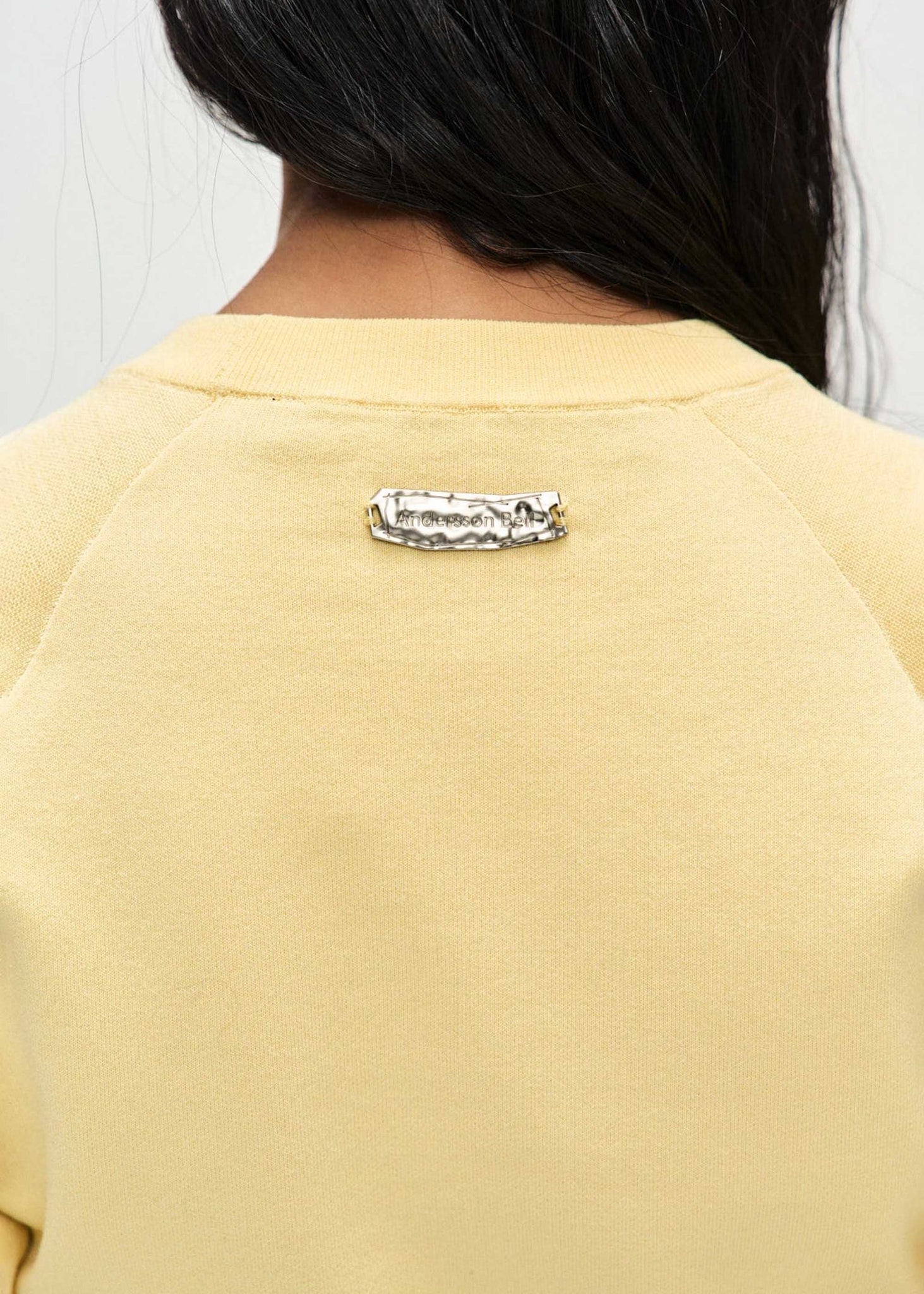 Yellow Cropped Cutout Crewneck