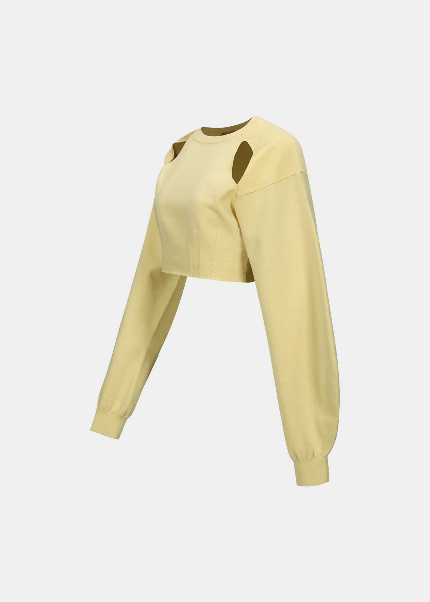 Yellow Cropped Cutout Crewneck